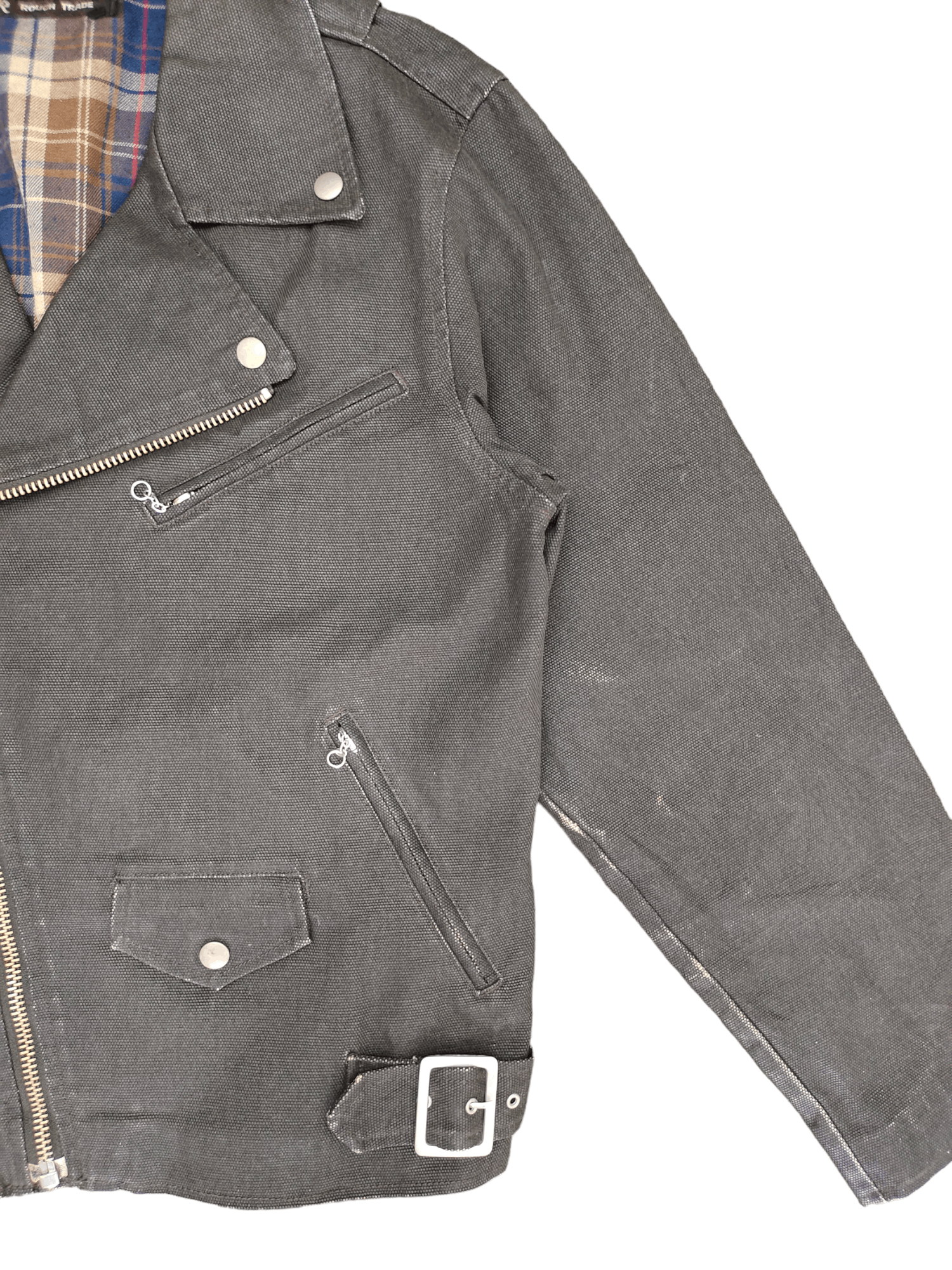 Japanese Brand Rough Trade Bondage Double Collar Waxed Denim Jacket Size US M / EU 48-50 / 2 - 4 Thumbnail
