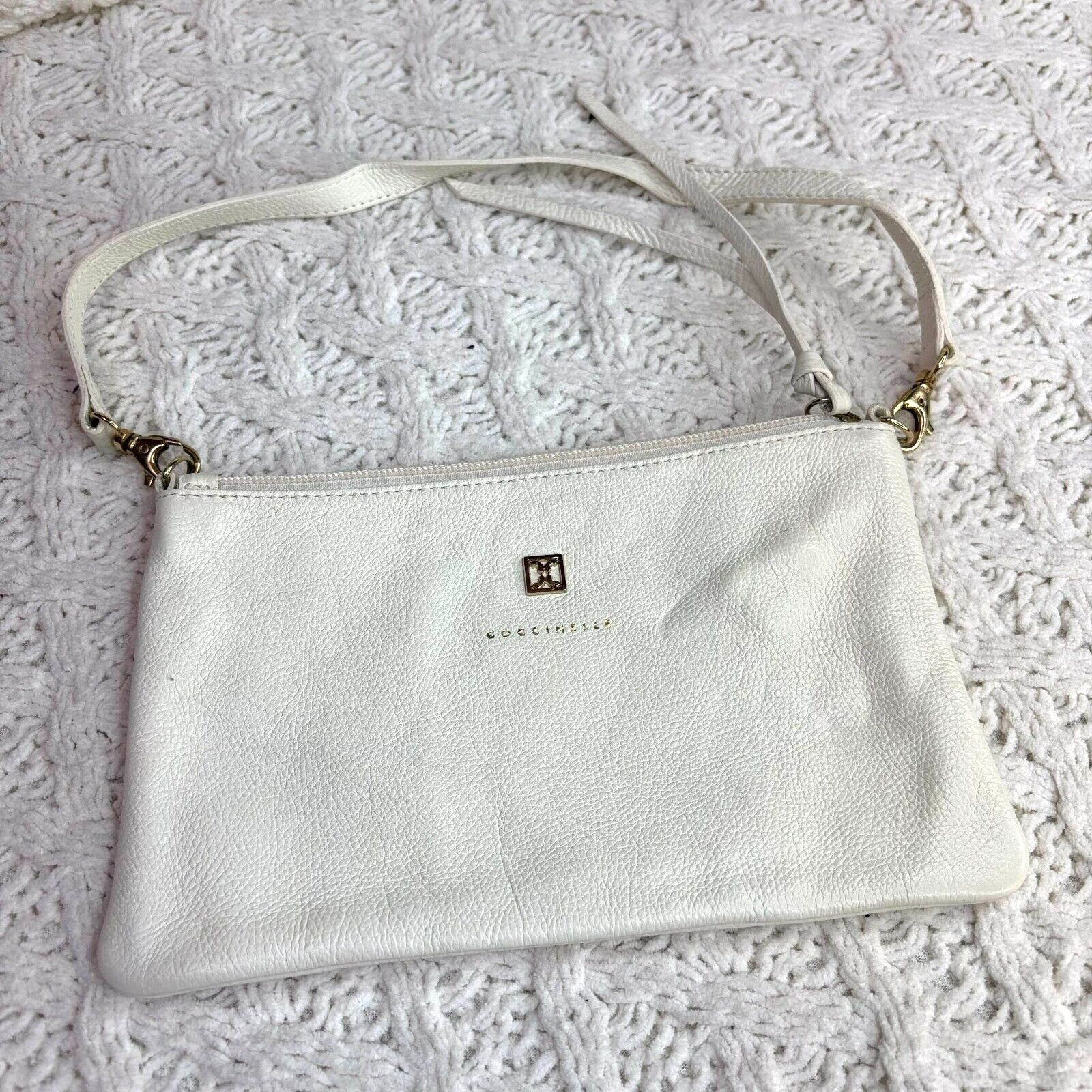 Other Coccinelle White Leather Crossbody Sling Bag w/ Gold Hardwar Size ONE SIZE - 1 Thumbnail