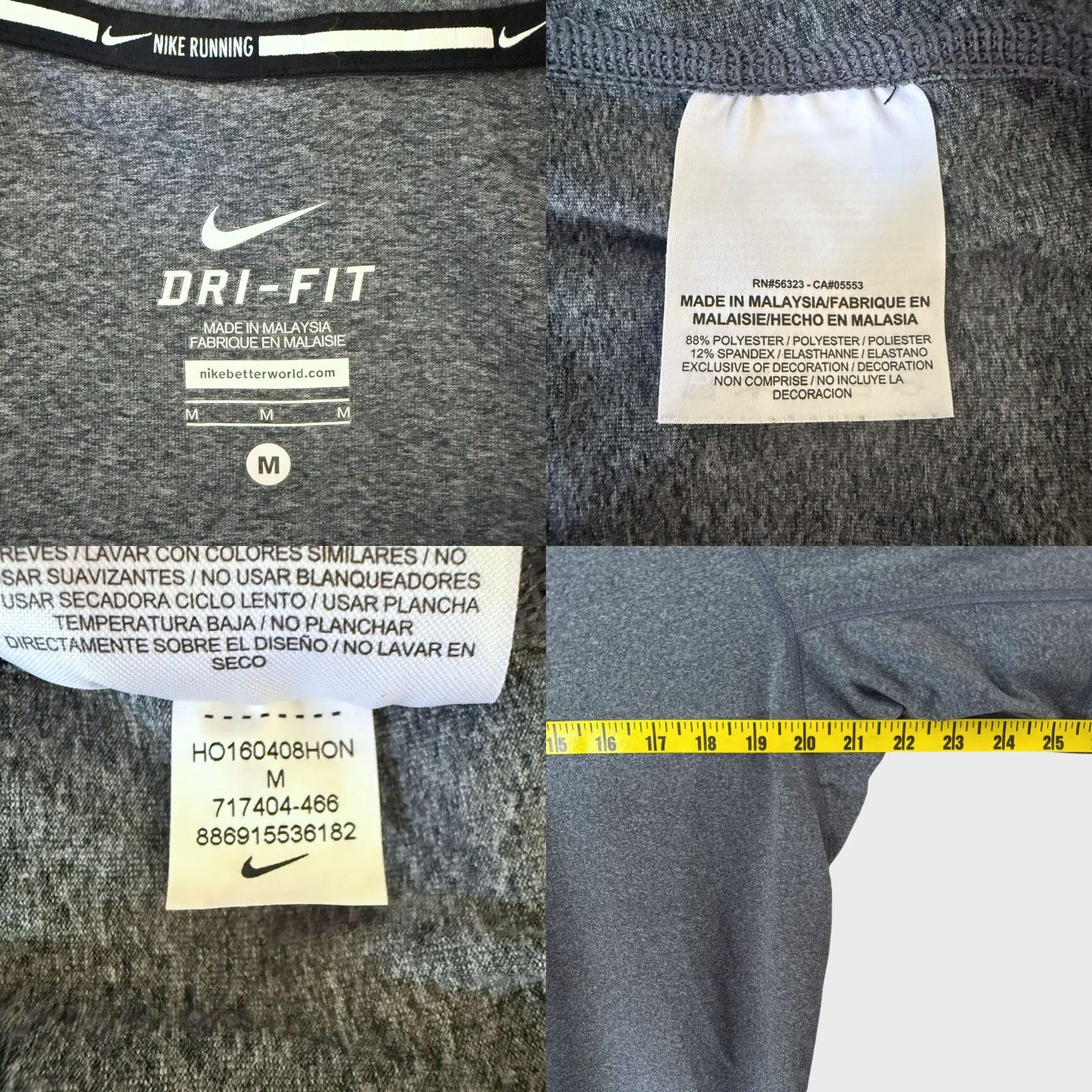 Nike Nike Element 1/2 Half Zip Running Top Shirt Mens Medium Long Sleeve Mock Neck Zip Pullover Dri-Fit Logo Athletic Activewear Size US M / EU 48-50 / 2 - 8 Thumbnail