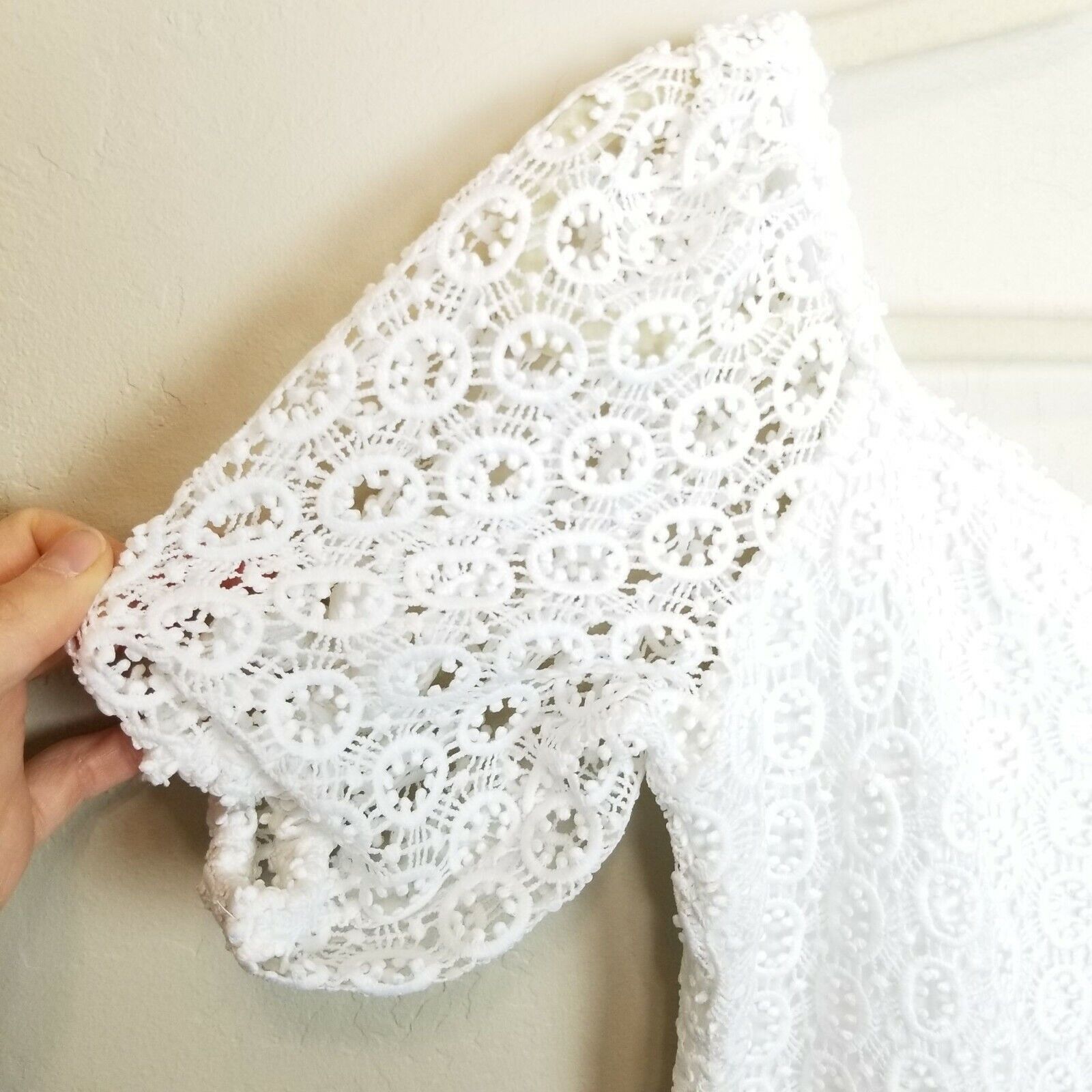 Express Express Womens Off Shoulder Crochet Lace Midi Dress Size M Size M / US 6-8 / IT 42-44 - 5 Thumbnail