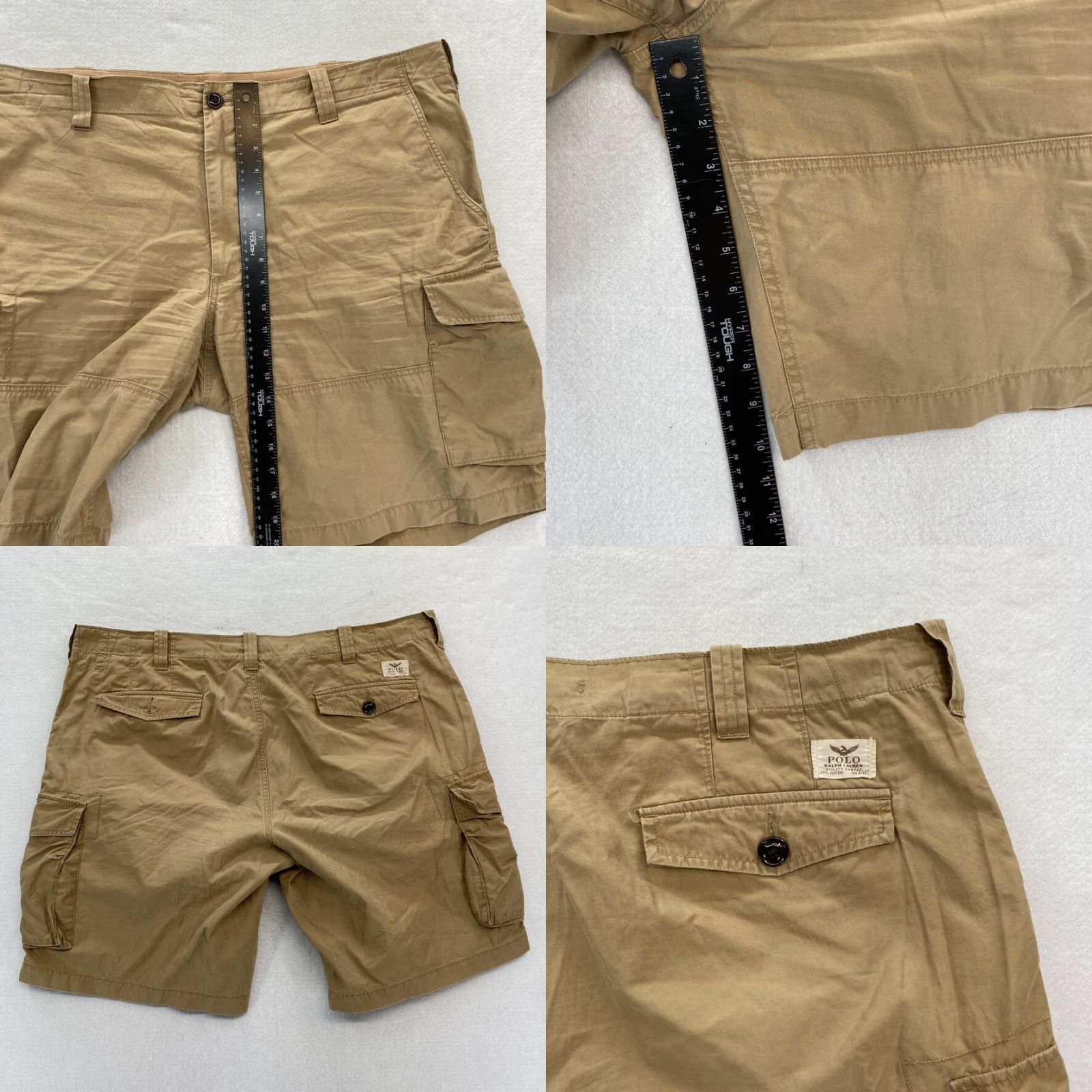 Polo Ralph Lauren Polo Ralph Lauren Cargo Shorts Mens 42 Brown Classic Fit Drill Khaki Military Cargo Pocket Cotton Shorts Mens 42 Brown Size US M / EU 48-50 / 2 - 8 Thumbnail