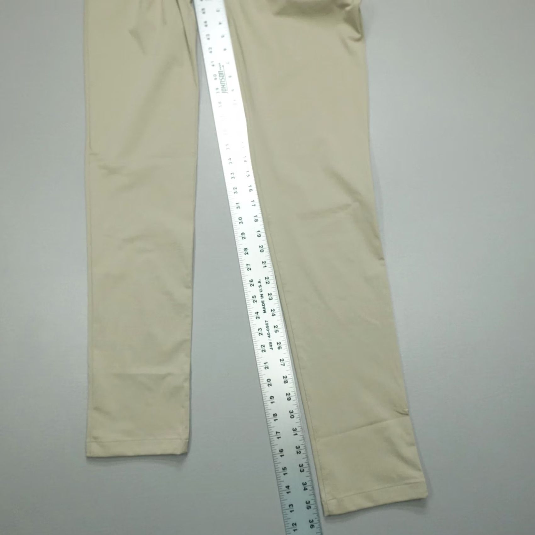 Rhone Rhone Commuter 5 Pocket Pants Slim Mens Size 31 Beige 36" Inseam Straight Front Chino Polyester Pocket Size US 31 - 7 Thumbnail