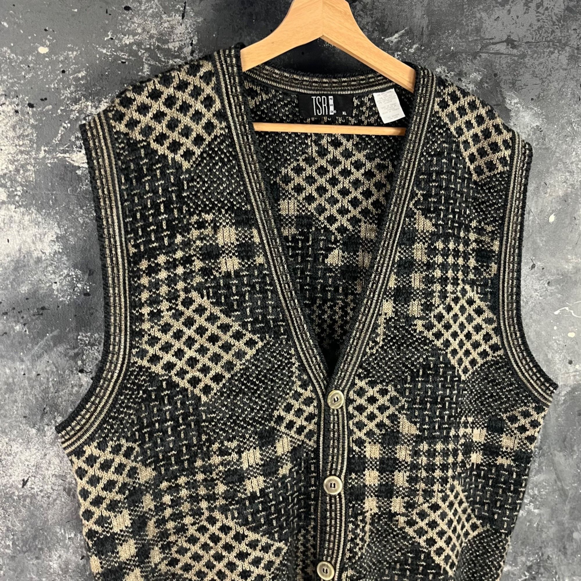 Vintage Vintage 90’s Grunge geometric vest Size US XL / EU 56 / 4 - 2 Thumbnail