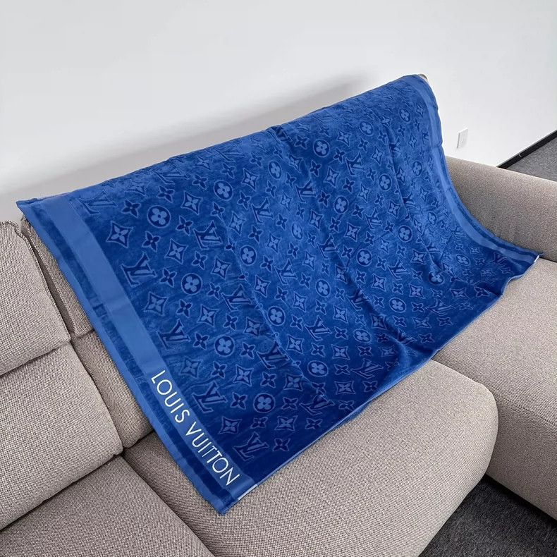 Louis Vuitton Blue Velvet Beach Towel Bath Towel