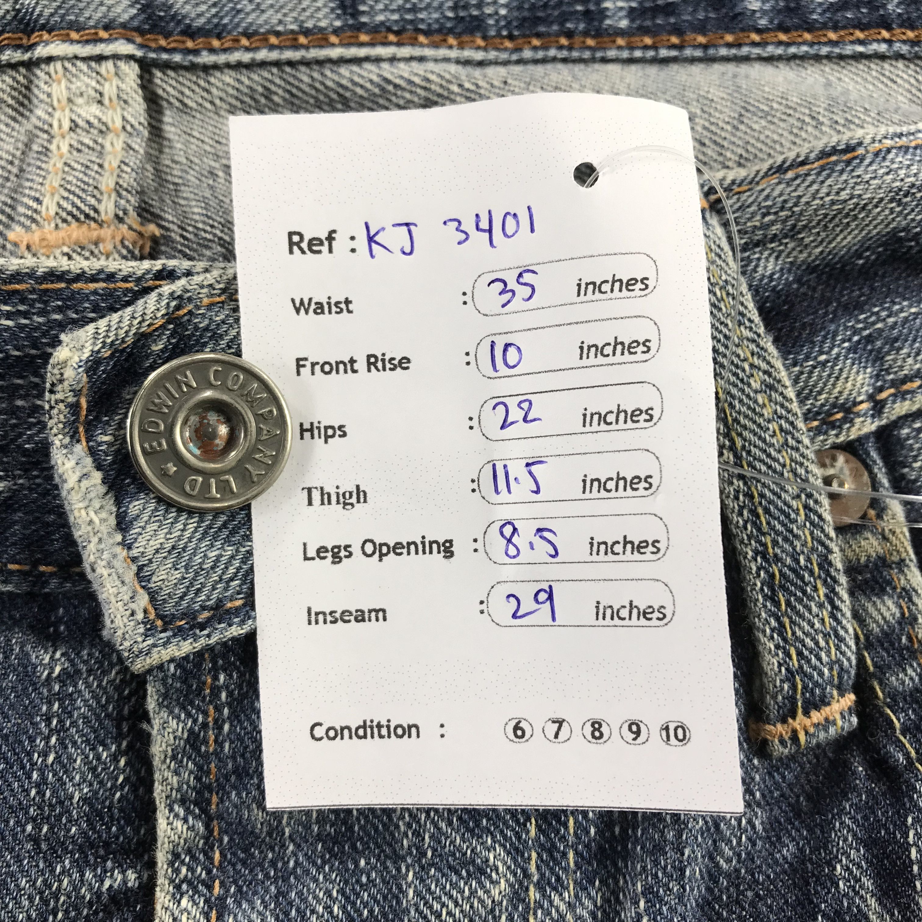 Edwin Vintage Edwin Jeans Back Buckle Patchwork Denim KJ3401 Size US 32 / EU 48 - 12 Thumbnail