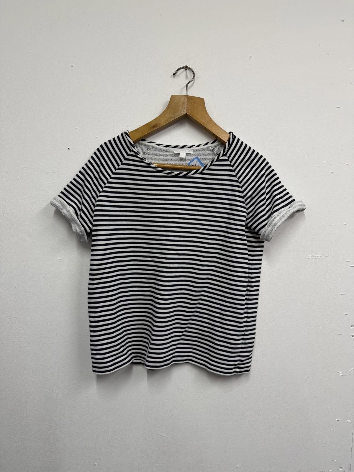 Cos COS Black and White Striped Short Sleeve T-Shirt Size M Size US M / EU 48-50 / 2 - 1 Thumbnail