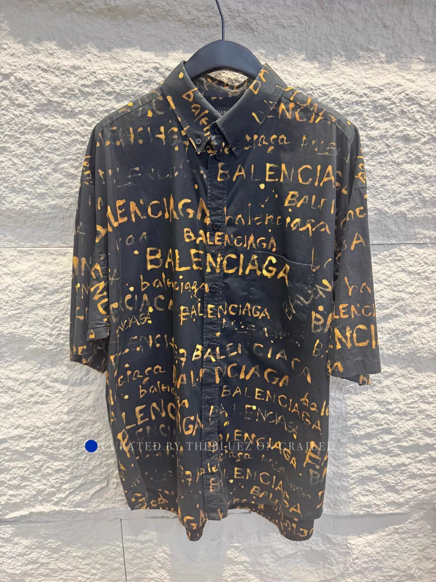 Balenciaga Black Short Sleeve Button-Up Shirt Size US XS / EU 42 / 0 - 1 Thumbnail