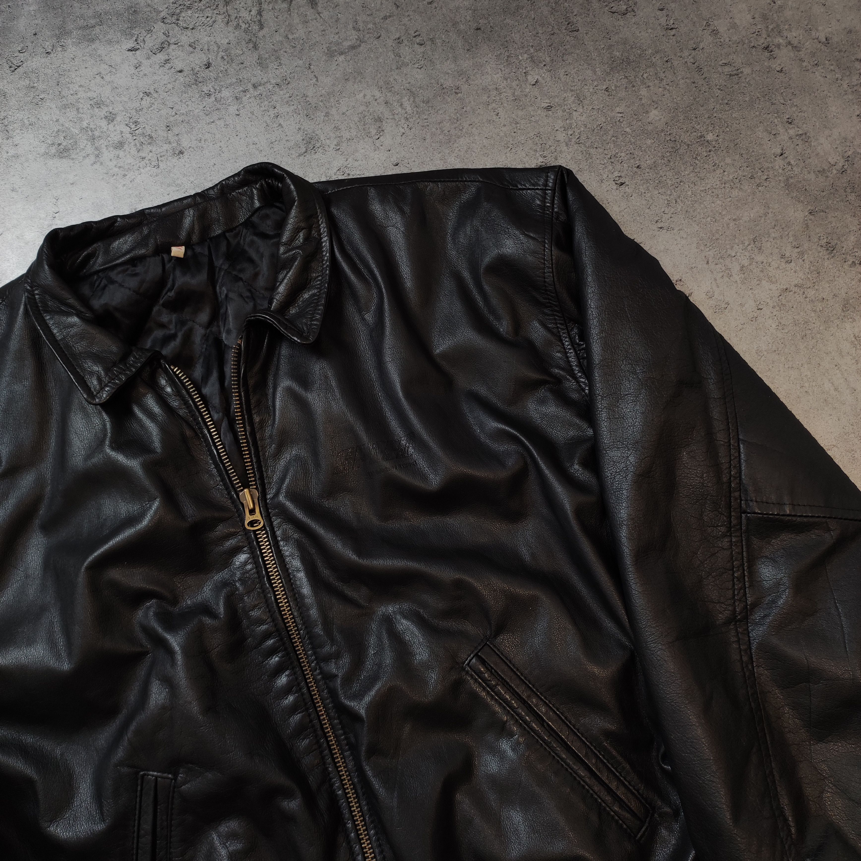 Vintage RARE OG 1994 Speed Heavy Leather Biker Logo Jacket Size US XXL / EU 58 / 5 - 3 Thumbnail