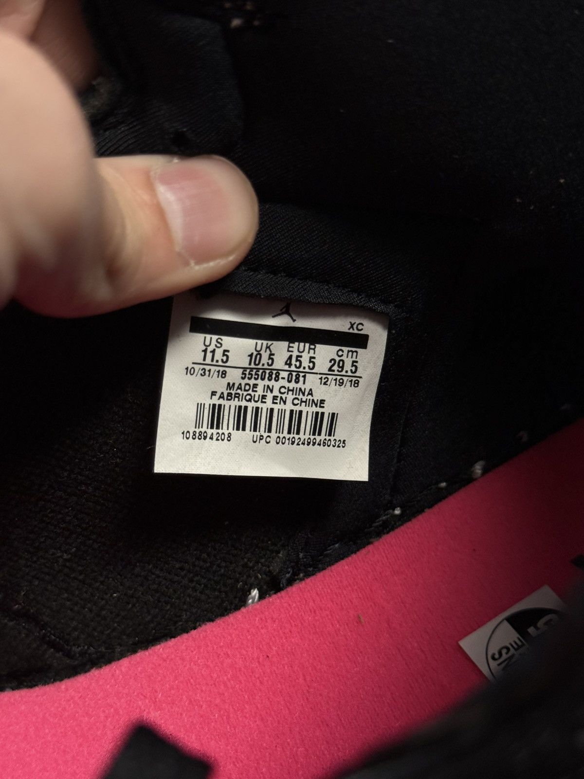 Jordan Brand × Nike Jordan 1 High OG Black Crimson Tint Size 11.5 New 2019 Size US 11.5 / EU 44-45 - 10 Thumbnail