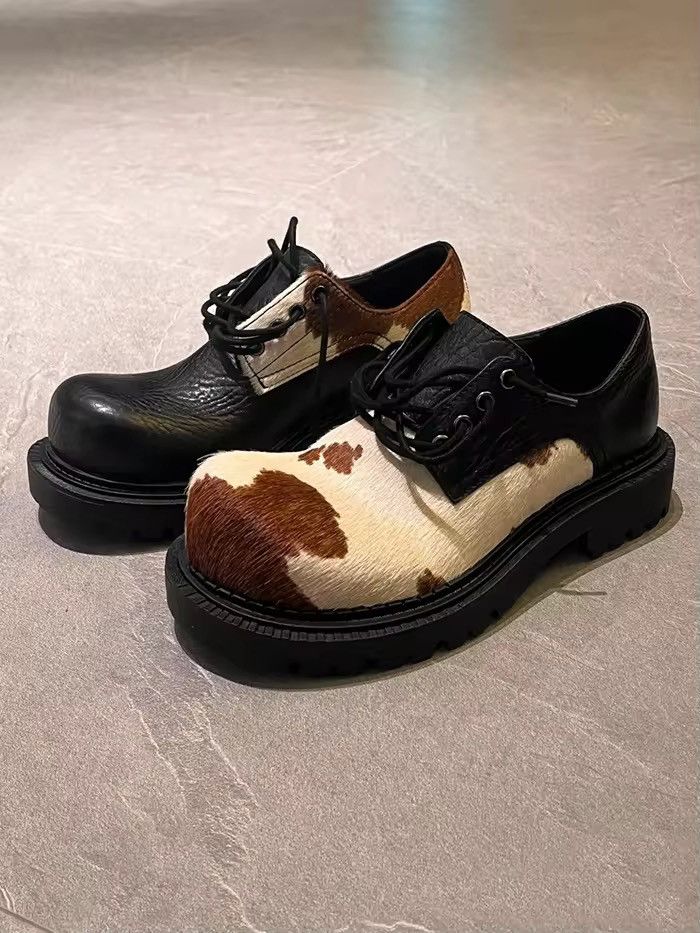 Other Streetwear Design High Street Cow Print Casual Leather Boots Size US 10.5 / EU 43-44 - 2 Thumbnail