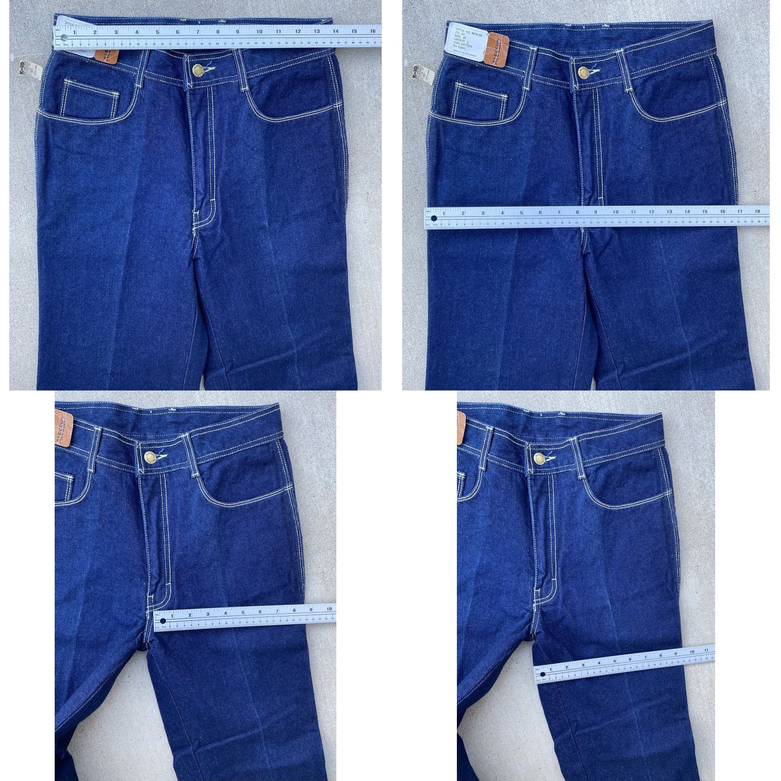 Vintage Vtg Alessio Jeans Womens 5-Pocket Denim Embroidered Western 100% Cotton 29 Inseam 29.5 Rise High Waist 31" 70s 80s Dated Deadstock Jeans Size 29" - 11 Thumbnail