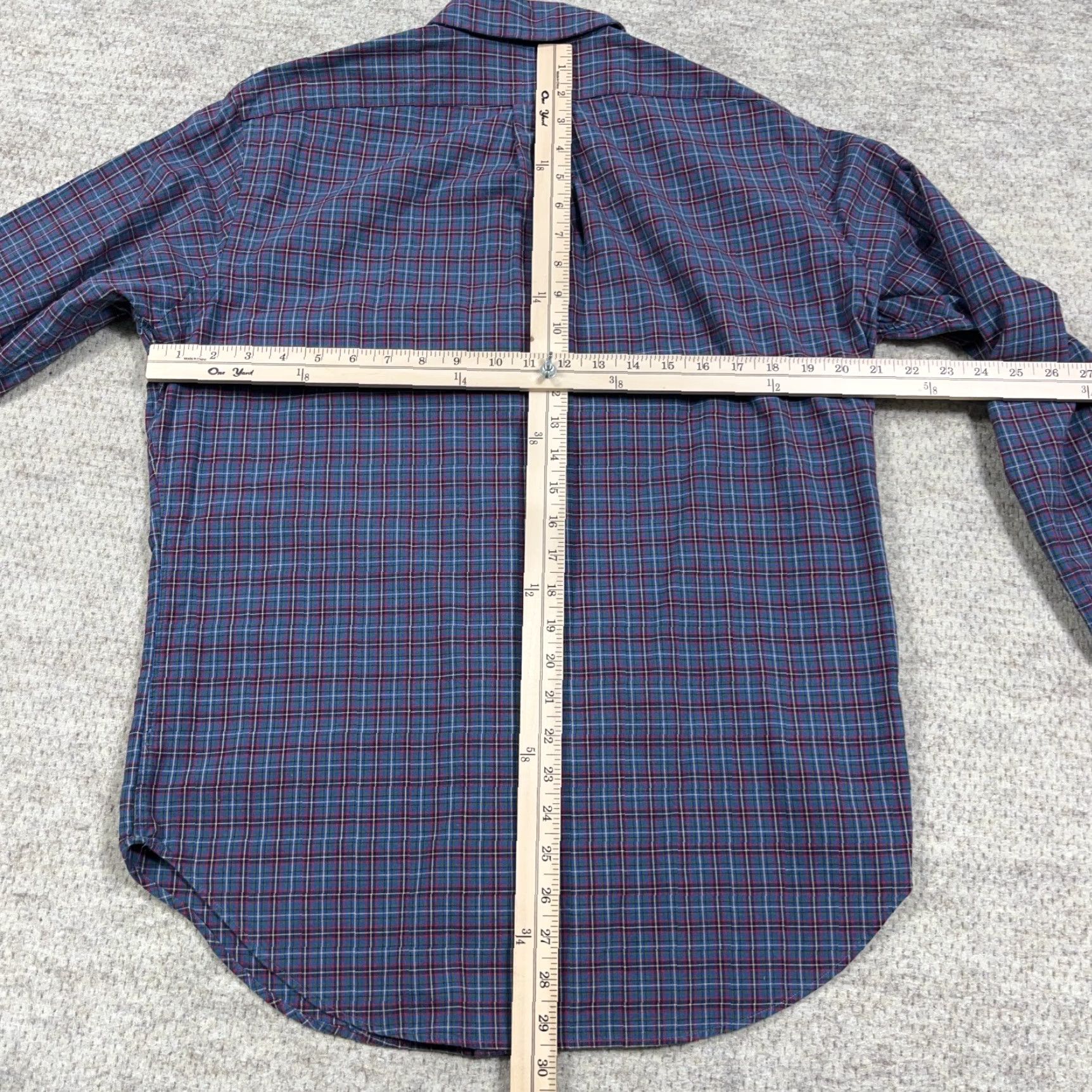 Ralph Lauren Ralph Lauren Shirt Men Medium Blue Red Plaid Button Up Classic Fit Cotton Size 40R - 6 Thumbnail