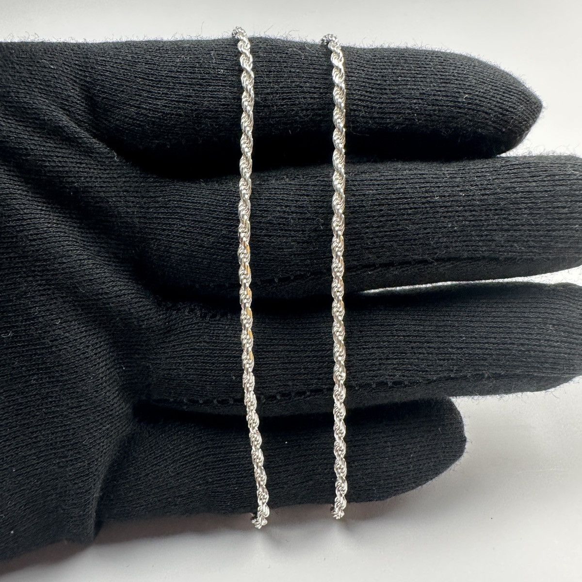 Jewelry Silver Chain Solid .925 Silver Rope Chain 2mm 18 Inches Size ONE SIZE - 4 Thumbnail