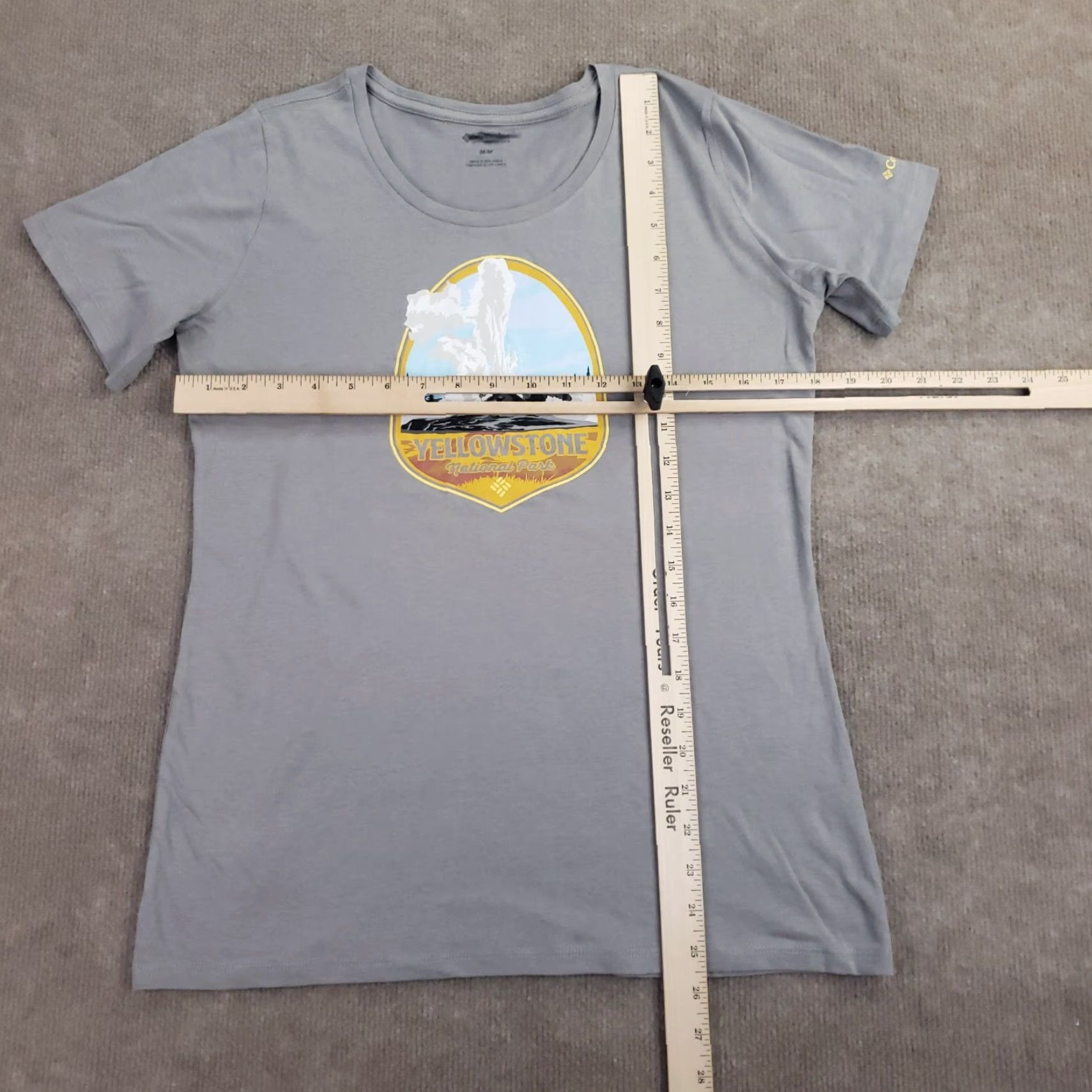 Vintage Columbia Womens Shirt Medium Gray Yellowstone Graphic Size M / US 6-8 / IT 42-44 - 3 Thumbnail