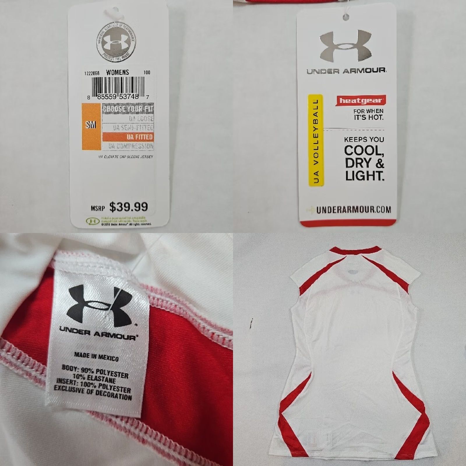 Under Armour Under Armour Volleyball Jersey Cap Sleeve White S Fitted Damen Shirt Size S / US 4 / IT 40 - 8 Thumbnail