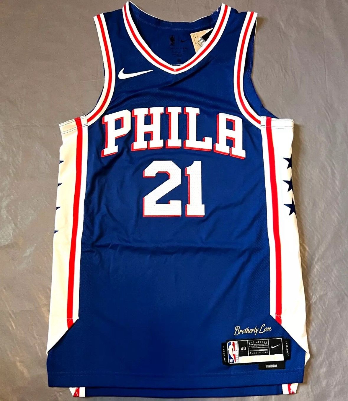 NBA × Nike Joel Embiid “21” Philadelphia 76ers Blue Jersey Size US S / EU 44-46 / 1 - 2 Thumbnail