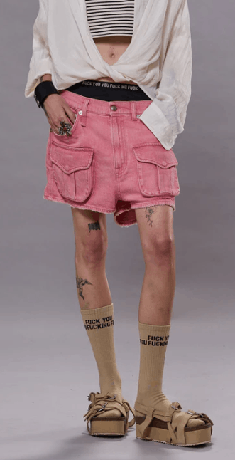 R13 R13 MULTI POCKET SHORTS CORAL STRETCH R13WD150-D308B Size 26" / US 2 / IT 38 - 1 Thumbnail