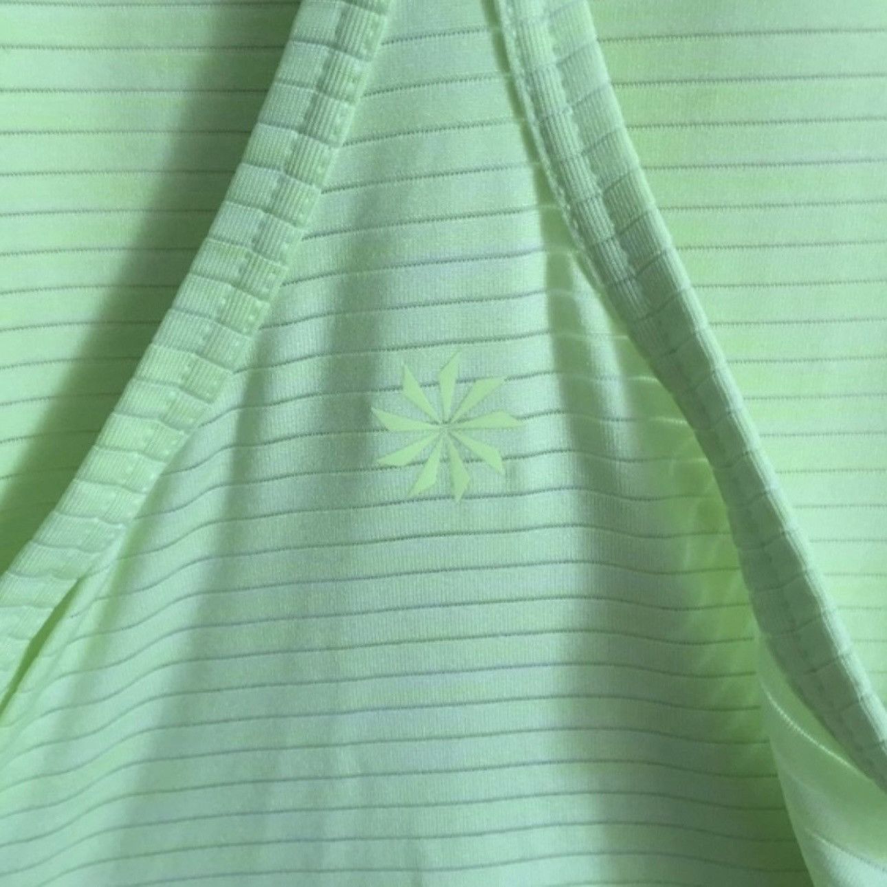 Athleta ATHLETA Neon Lime Green Ribbed Striped Workout Tank Top Size S / US 4 / IT 40 - 6 Thumbnail