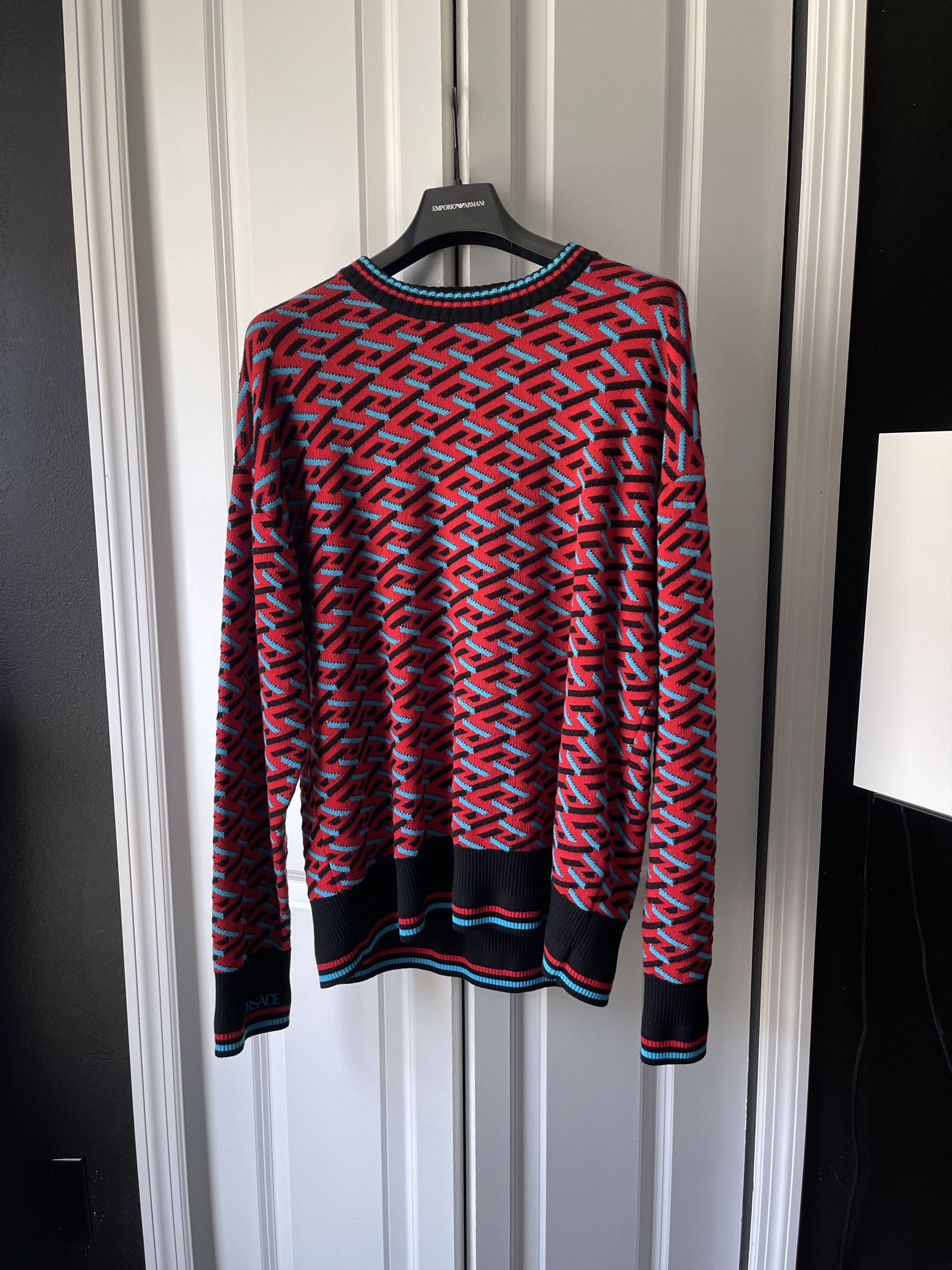 Versace VERSACE La Greca Monogram Knit Sweater - Free Shipping Size US L / EU 52-54 / 3 - 1 Thumbnail
