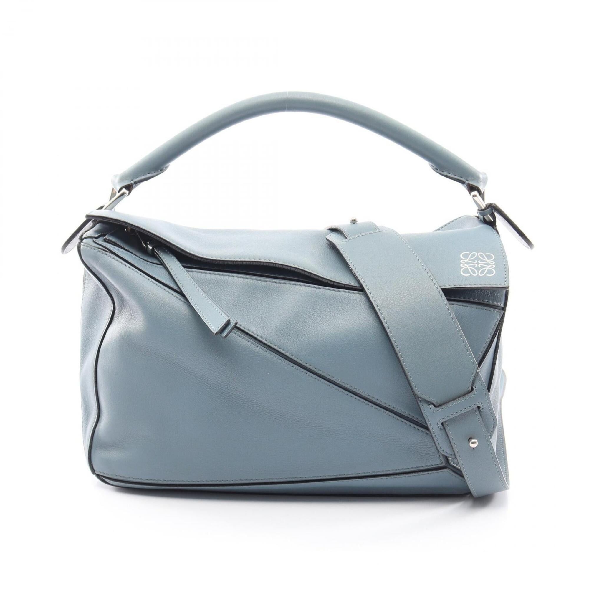Loewe Loewe Puzzle Bag Medium 2-Way Handbag Leather Women's Blue Size ONE SIZE - 1 Thumbnail