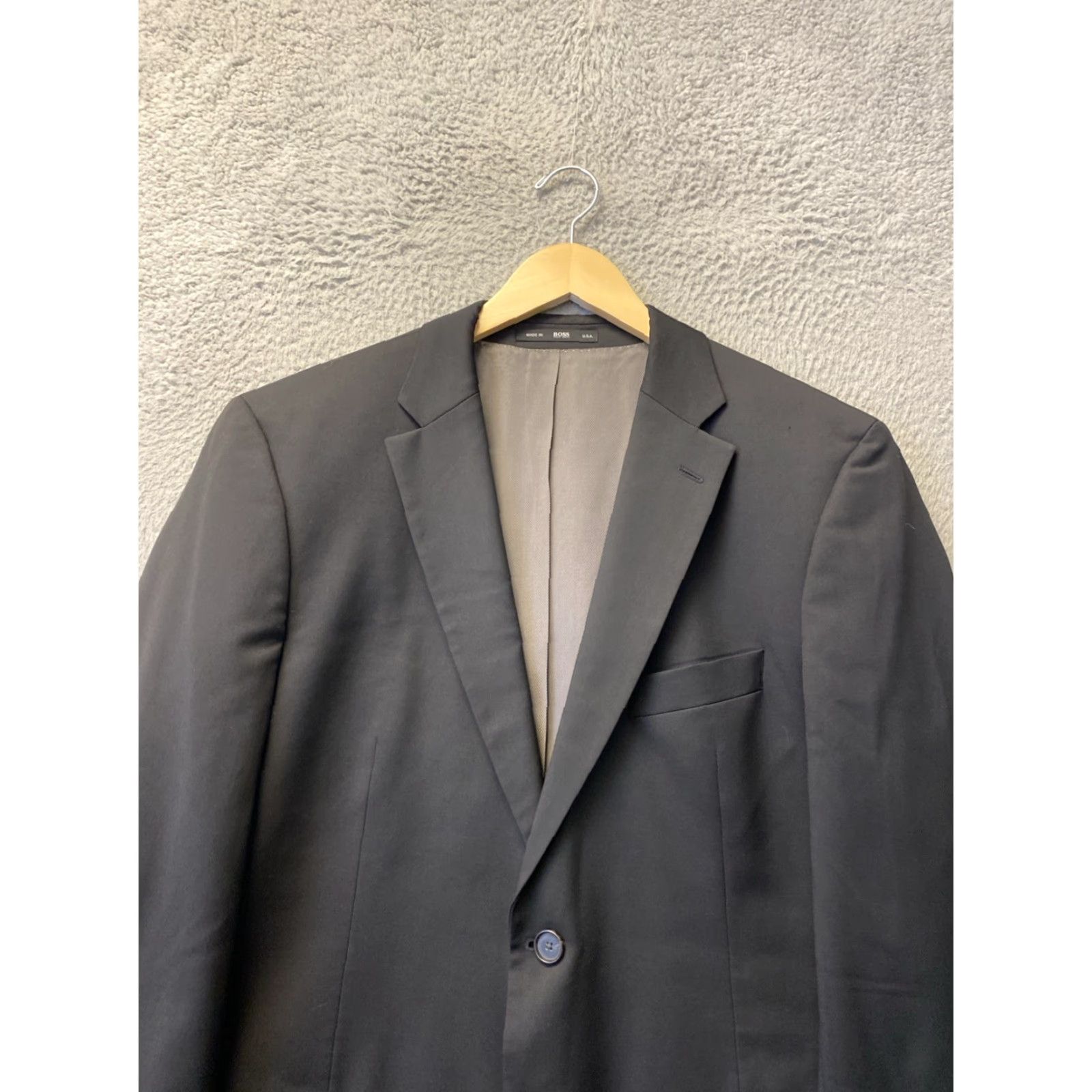 Hugo Boss VINTAGE Hugo Boss Men's Wool Blazer Jacket 42 Regular Slim Fit Black Fall Winter Business Casual Size 42R - 2 Thumbnail