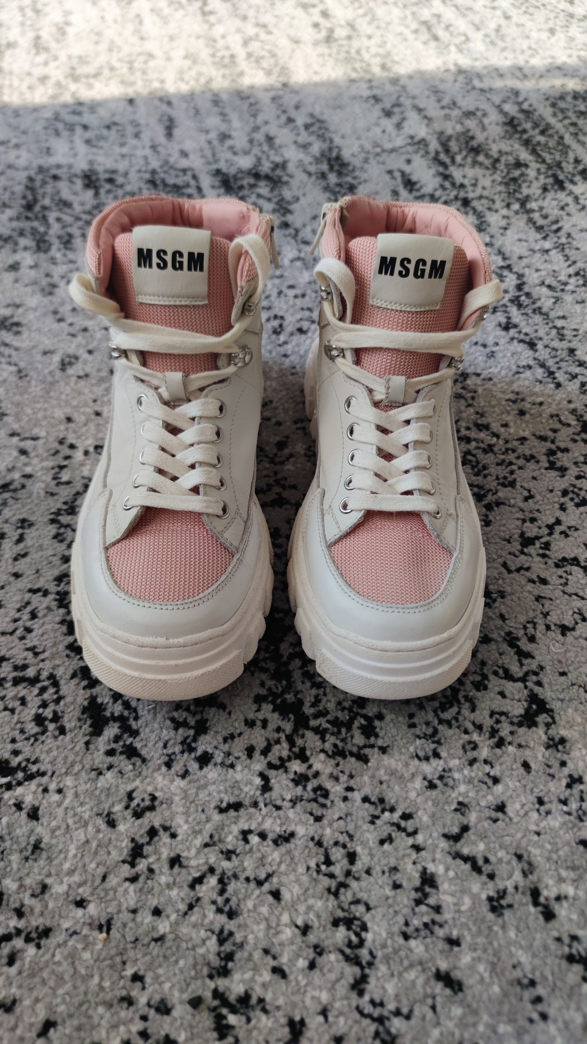 MSGM Leather lace-up ankle boots msgm msgm (massimo giorgetti) Size US 8 / IT 38 - 3 Thumbnail