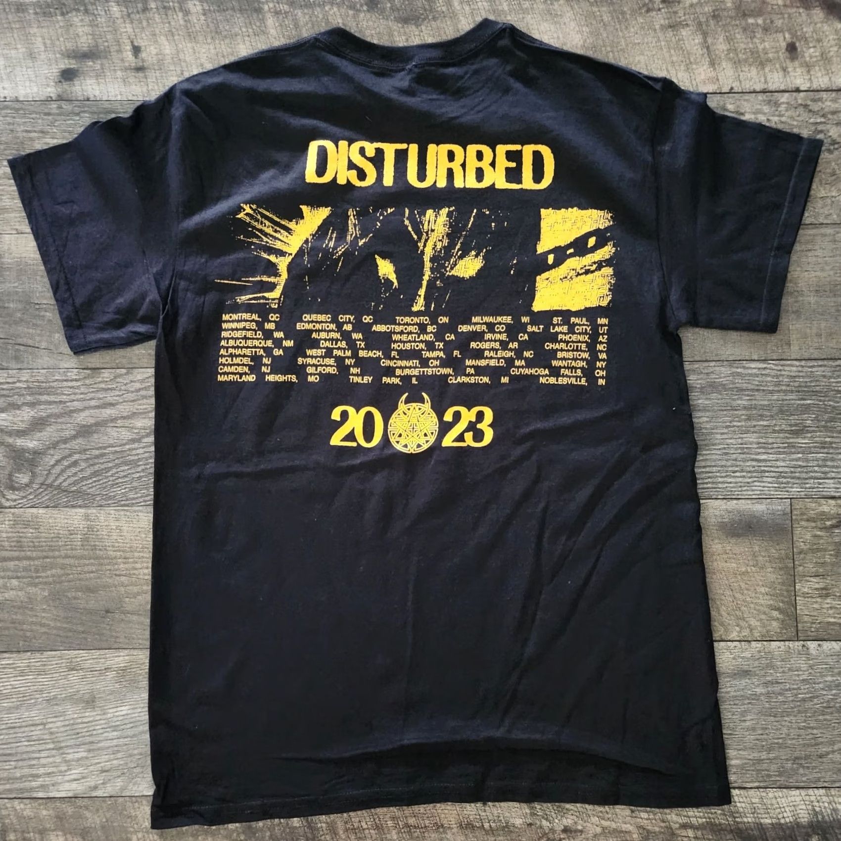 Doublet Disturbed T Shirt Tee European Tour 2023 Split Face Black Rock Metal Double Side Mens M Size US M / EU 48-50 / 2 - 3 Thumbnail