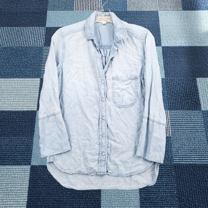 CLOT Cloth & Stone Button-Up Shirt Womens XS Blue Tencel Long Sleeve Relaxed Casual Size XS / US 0-2 / IT 36-38 - 1 Thumbnail