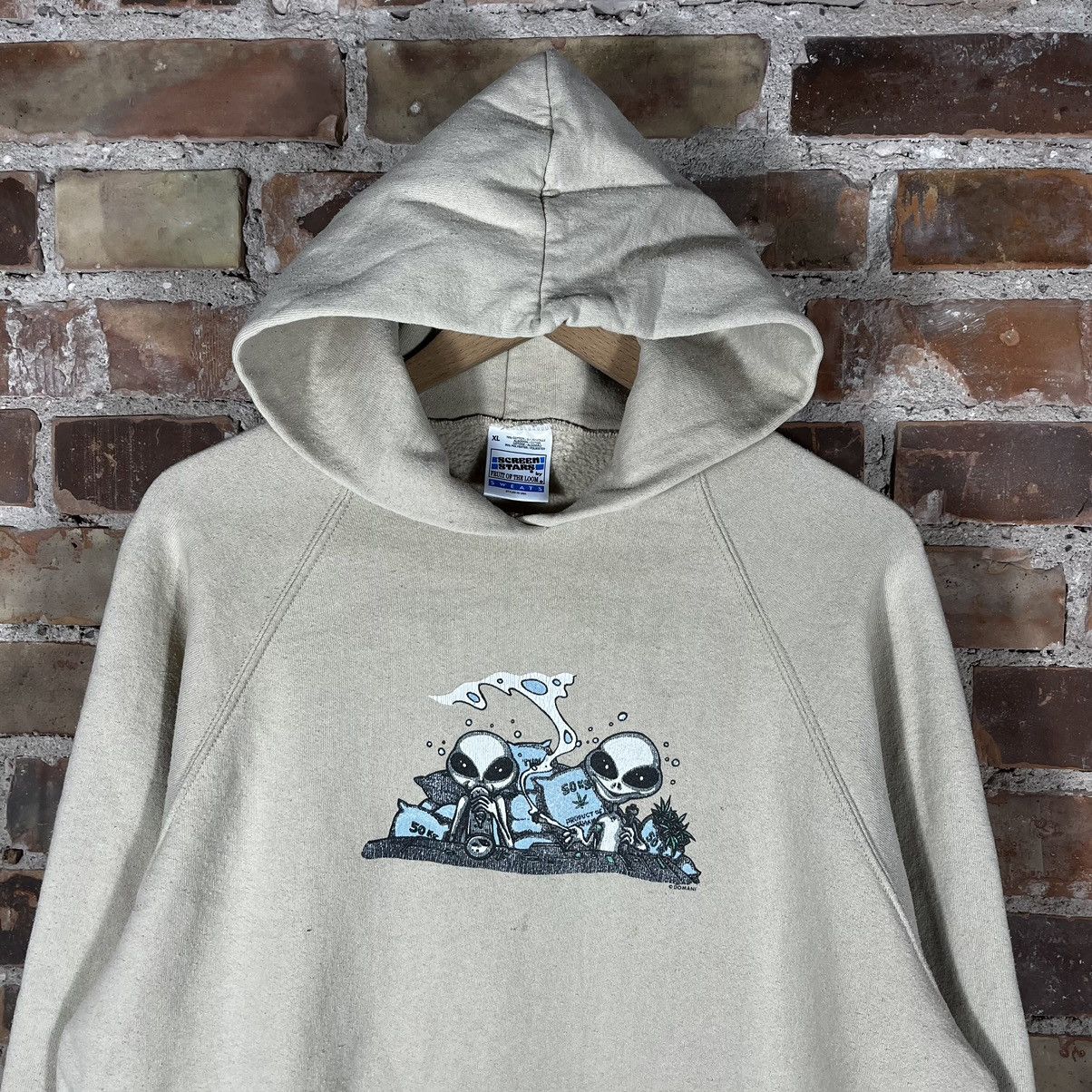 Vintage Vintage Crazy Funny Aliens Hoodie Sweatshirt UFO Blind Style Size US XL / EU 56 / 4 - 2 Thumbnail