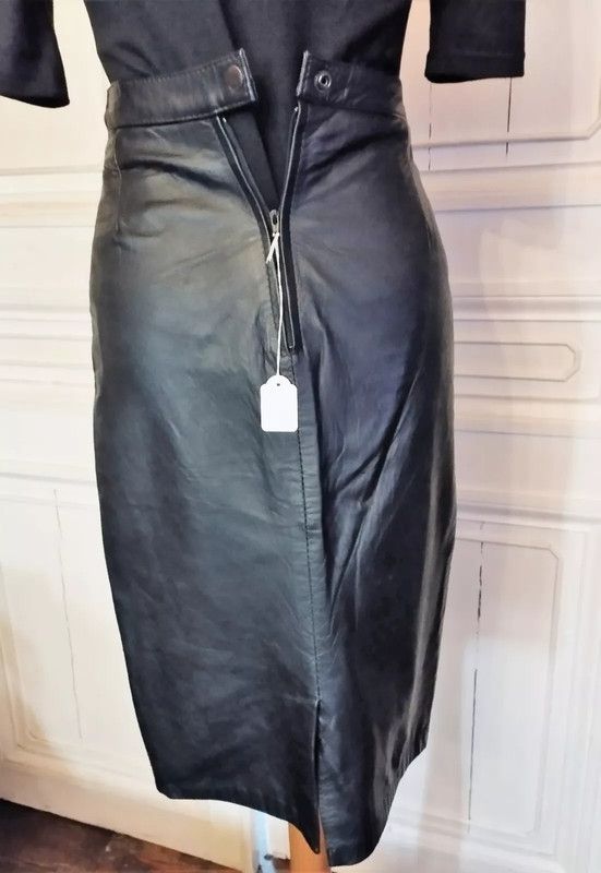 Designer Irving Jupe Createur Cuir T 32 Size 24" / US 00 / IT 34 - 3 Thumbnail