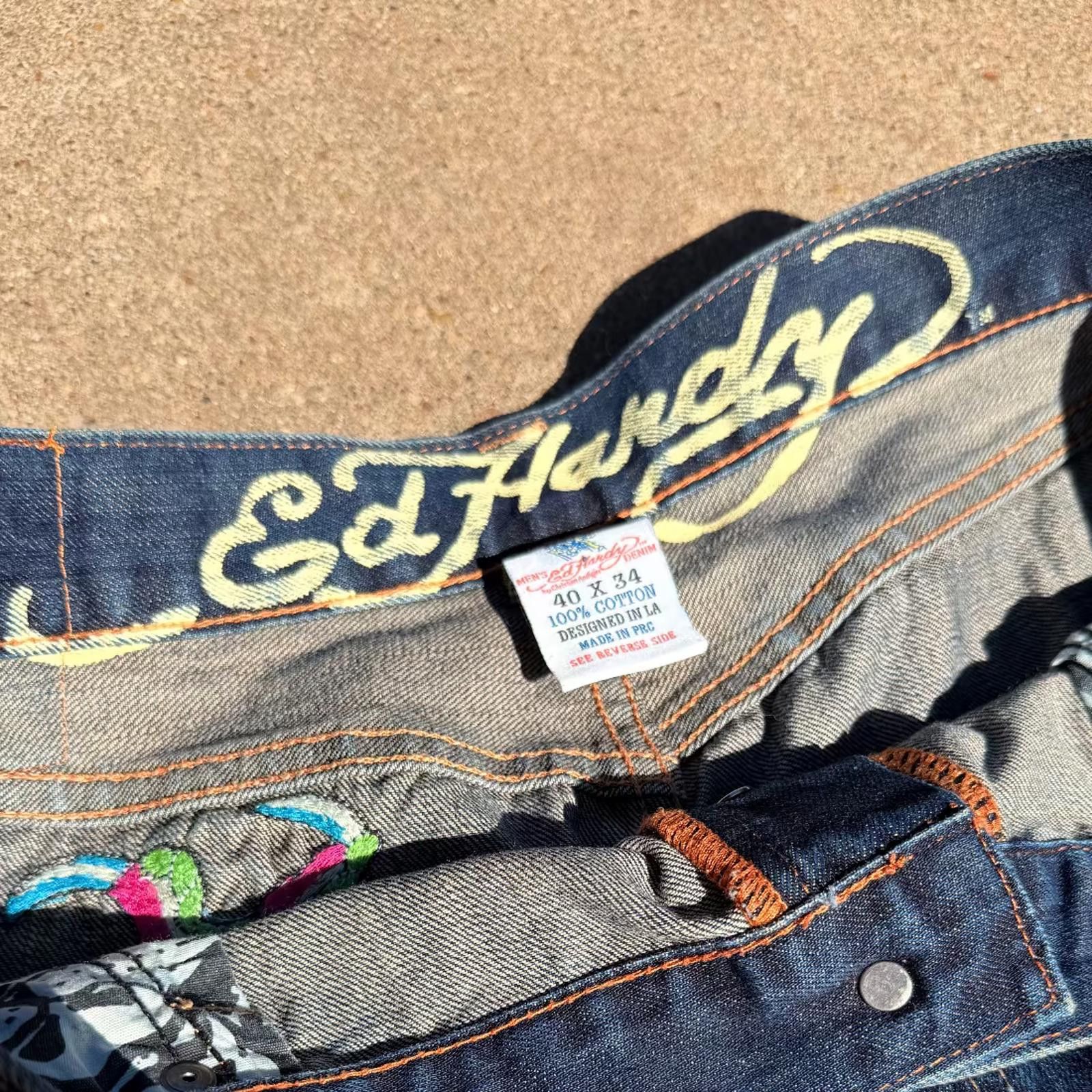 Ed Hardy Ed Hardy “Dragon Back” Embroidered Jeans Y2K 40x34 Size ONE SIZE - 8 Thumbnail