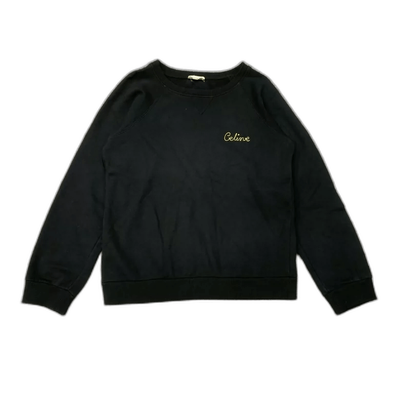 Celine Celine Black Embroidered Logo Sweatshirt Size M-yf Size US M / EU 48-50 / 2 - 1 Thumbnail