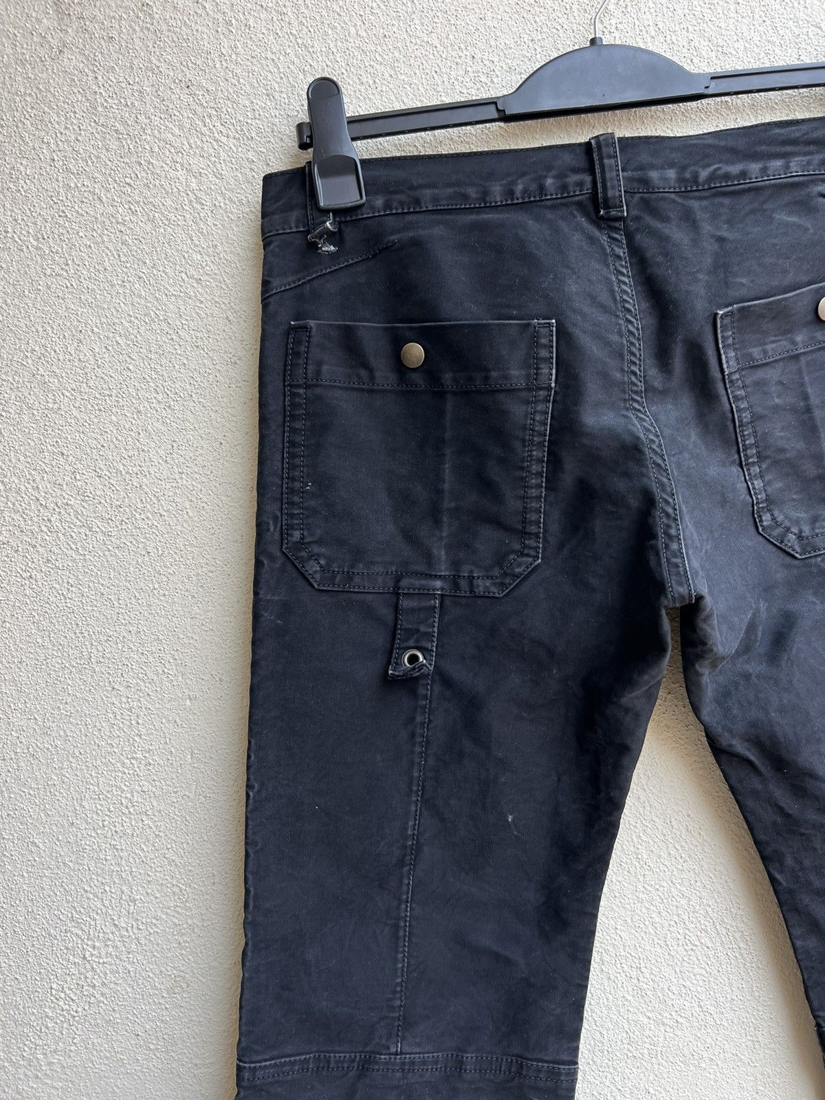 Shellac KENJI ITO Multi Pocket Fade Black Moleskin Cotton Pant Size US 31 - 15 Thumbnail