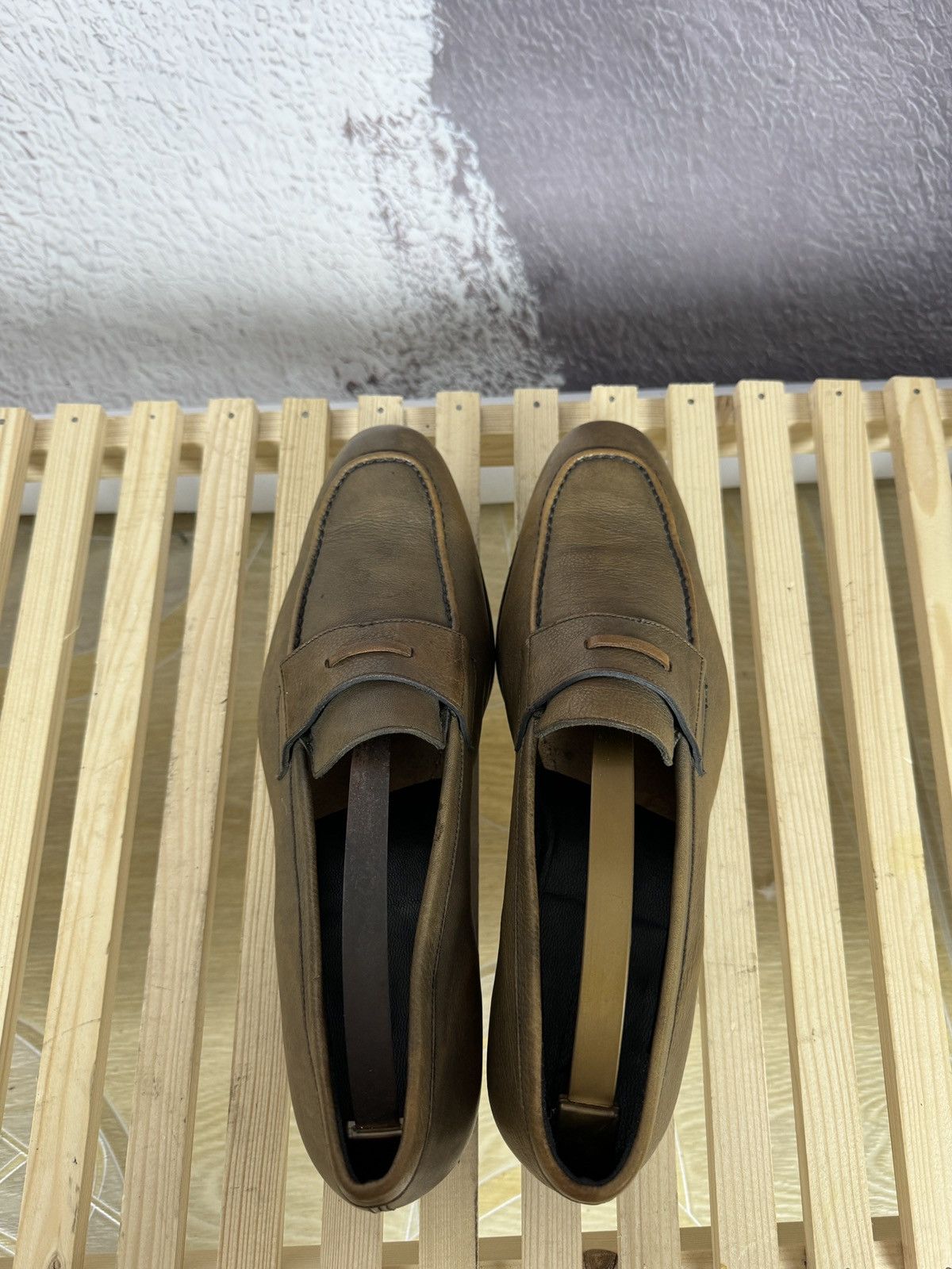 Genuine Leather Heschung light brown classic casual leather loafers Size US 9 / EU 42 - 9 Thumbnail