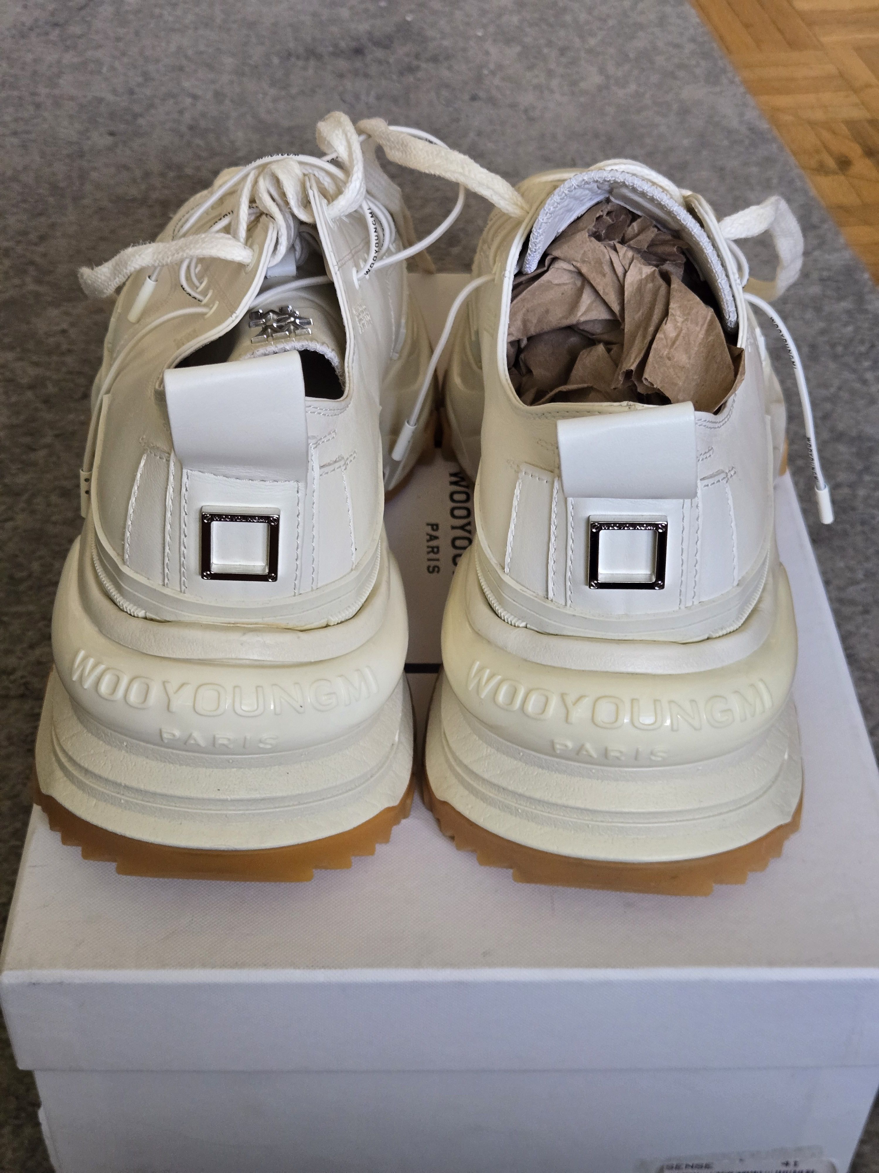Wooyoungmi Off white ivory double laced sneakers Size US 8 / EU 41 - 8 Thumbnail