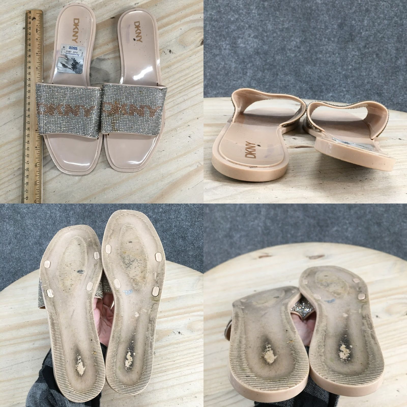 DKNY DKNY Sandals Womens 10 Silver Slides Flip Flop Slip On Casual Open Toe Flat Size US 10 / IT 40 - 8 Thumbnail