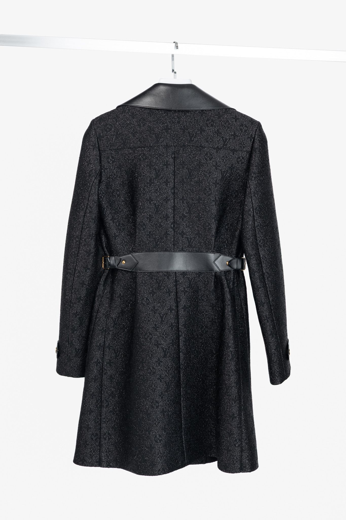 Louis Vuitton Louis Vuitton Monogram Leather Insert A-Line Glitter Coat Size XS / US 0-2 / IT 36-38 - 2 Thumbnail