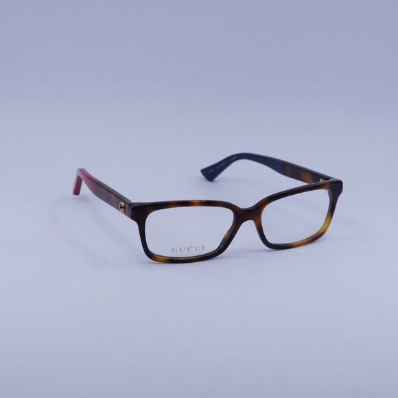Gucci Gucci GG0168O 004 Eyeglasses Havana 53mm Rectangle Frame Size ONE SIZE - 1 Thumbnail