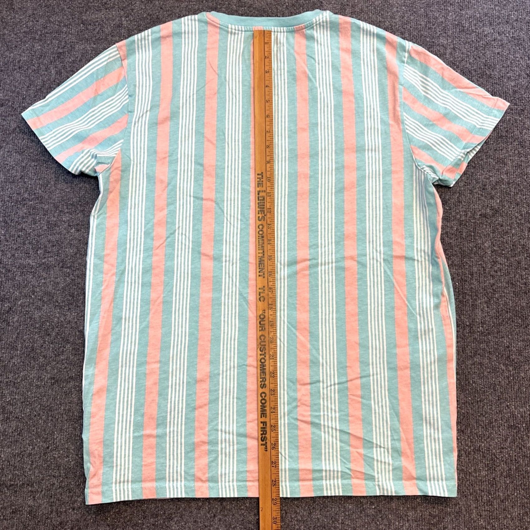 Guess Guess Los Angeles Striped Vertical Shirt Mens XL Sea Foam Mint Green Pink T-Shirt Crew Neck Multicolor Cotton Regular Short Sleeve GUESS Los Angeles Size US XL / EU 56 / 4 - 6 Thumbnail
