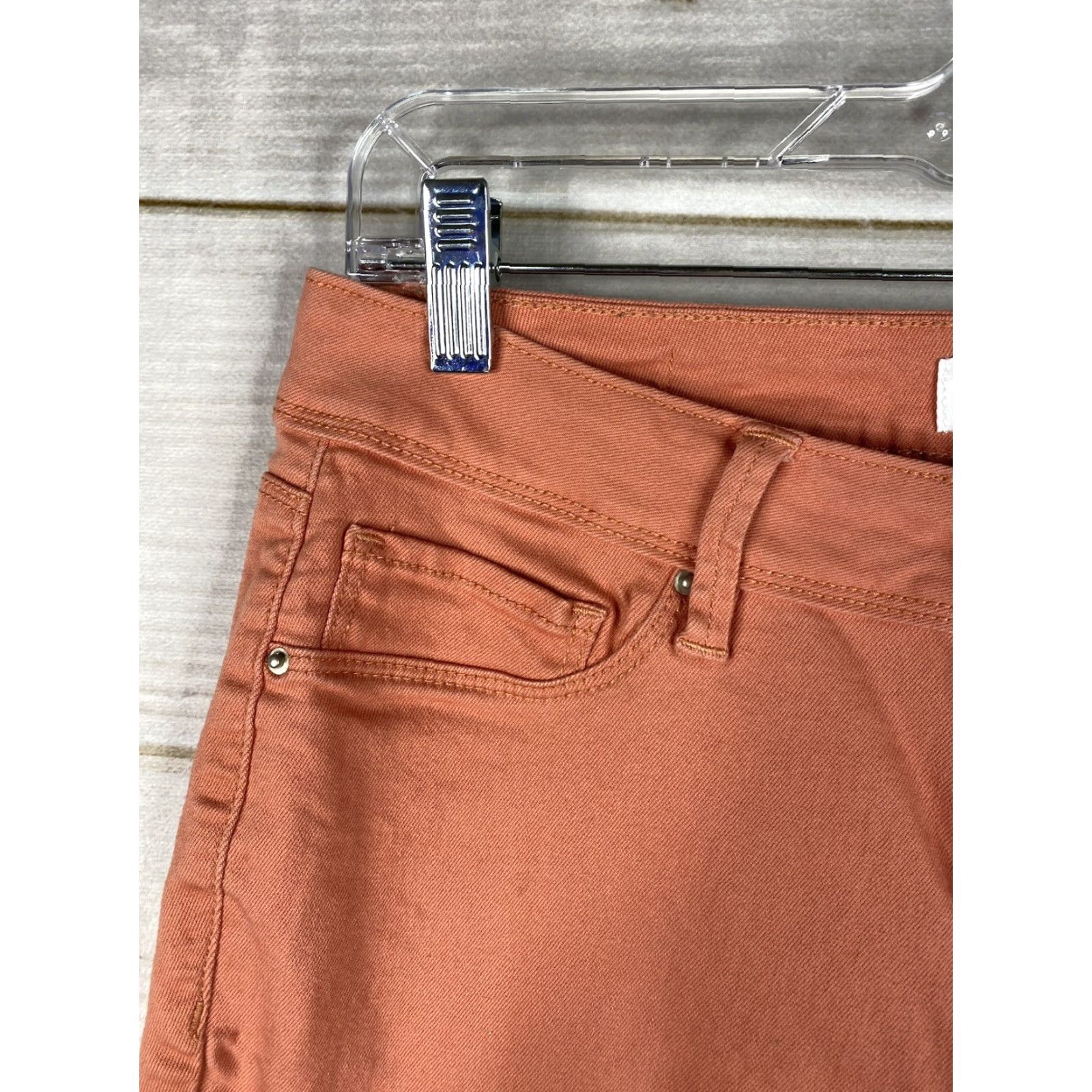 Denime Royalty Wannabettabutt Jeans Womens 8 Orange Denim Mid Rise Tapered Leg 5-Pocket Stretch Cotton Blend Slim Comfort Crop Ankle Size 30" / US 8 / IT 44 - 2 Thumbnail