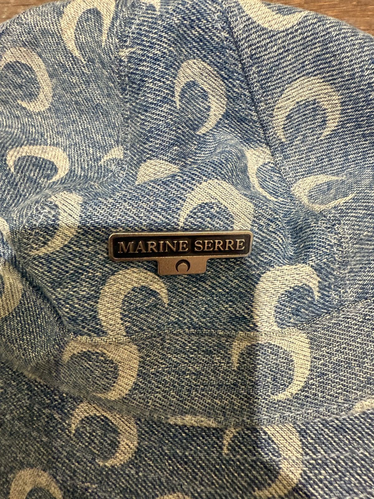 Marine Serre Marine Serre White Line Denim Bucket Hat Size ONE SIZE - 4 Thumbnail