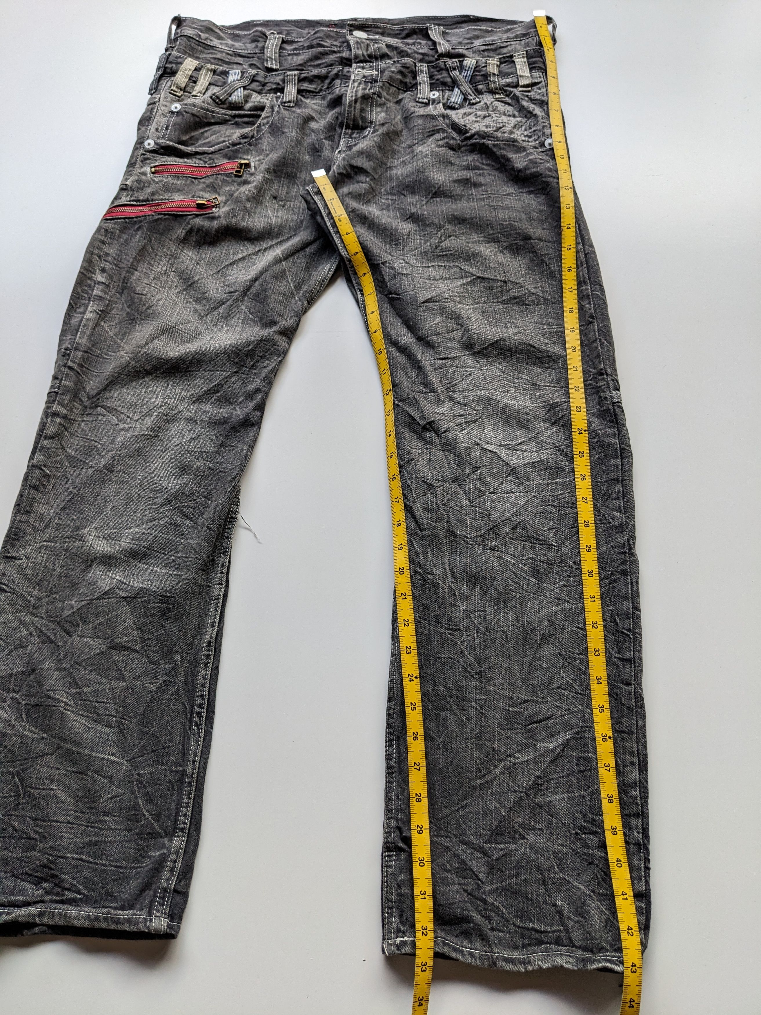 Japanese Brand Dominute handcraft double waist clawmark thunder jean Size US 39 - 11 Thumbnail