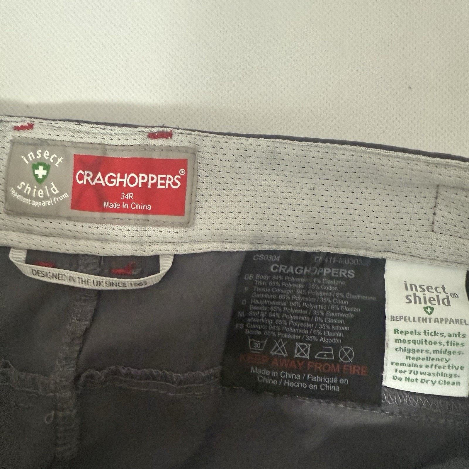 Other Craghoppers NosiLife Insect Shield Convertible Pants Gray Size US 32 / EU 48 - 3 Thumbnail