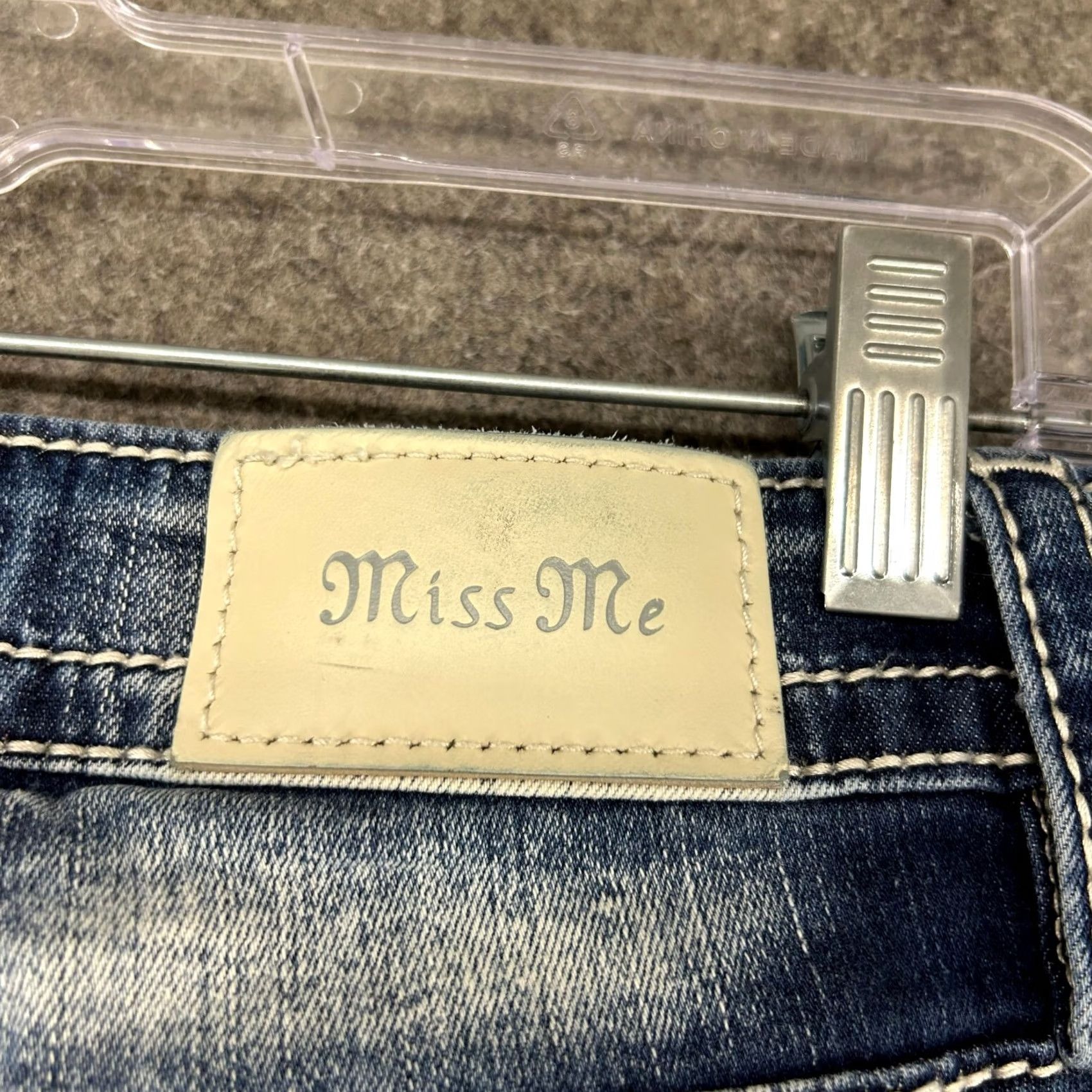 Miss Me Miss Me Jeans Womens 26 Blue Mid Rise Bootcut Medium Wash Bling Rhinestone Sequin Embroidered Buffalo Rock Western Jeans Size 26" / US 2 / IT 38 - 6 Thumbnail