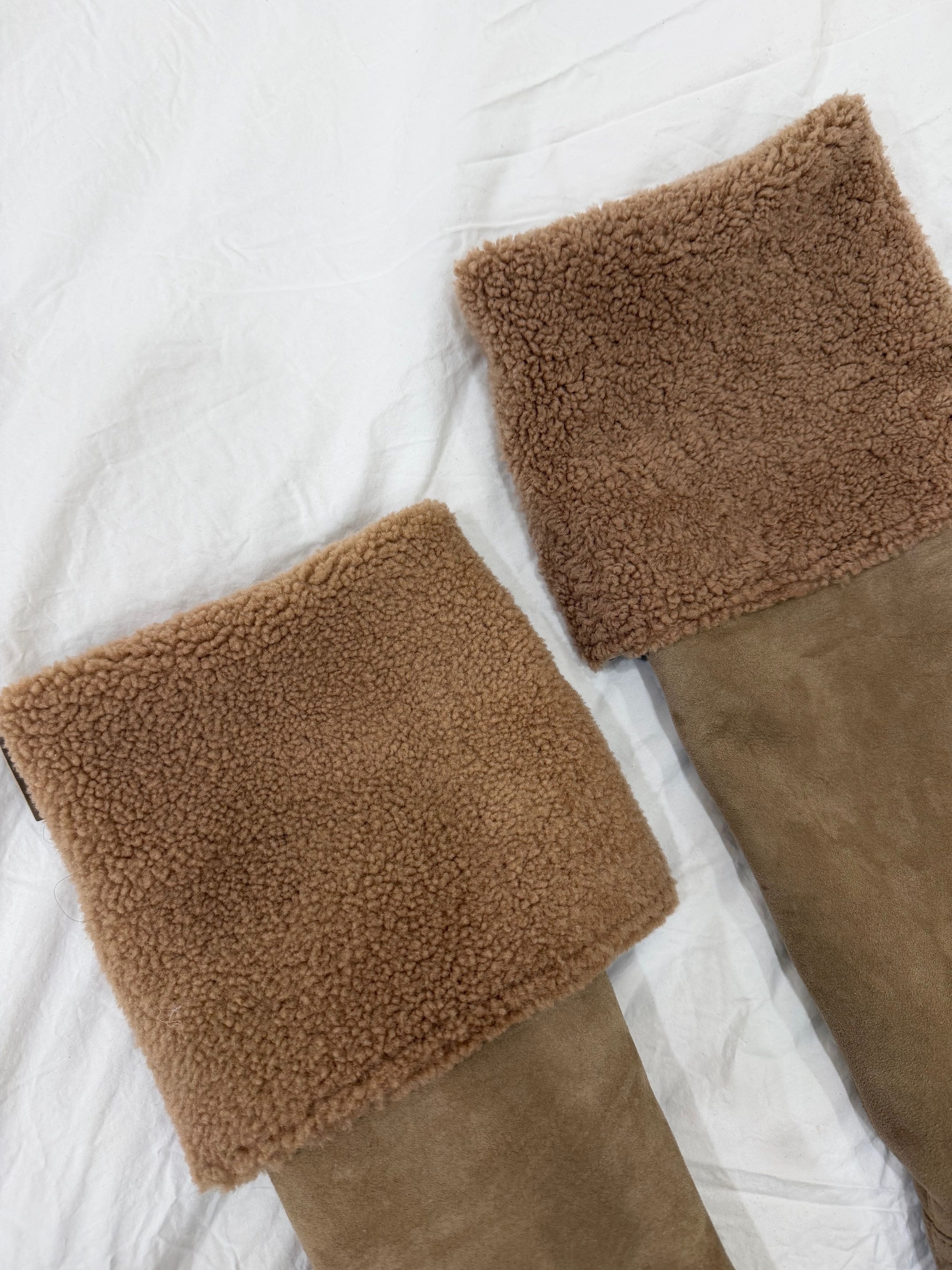 Chanel 24K Suede Shearling Fur Thigh High OTK Block Heel Boots 37 Size US 7 / IT 37 - 18 Thumbnail
