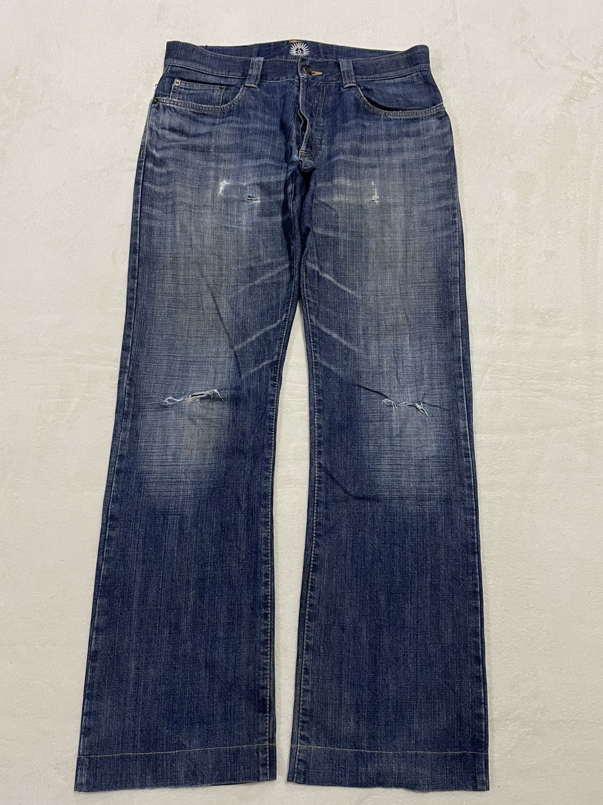 Japanese Brand Vintage Epoca Uomo Boot Cut Distress Mudwash Denim Jeans Size US 34 / EU 50 - 1 Thumbnail