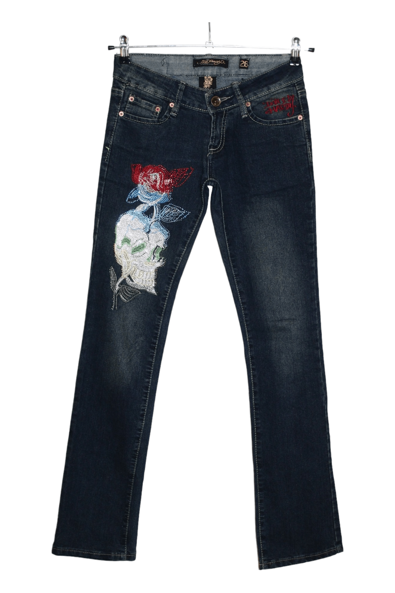 Christian Audigier Ed Hardy Christian Audigier rhinestones trim skinny jeans Size 28" / US 6 / IT 42 - 1 Thumbnail