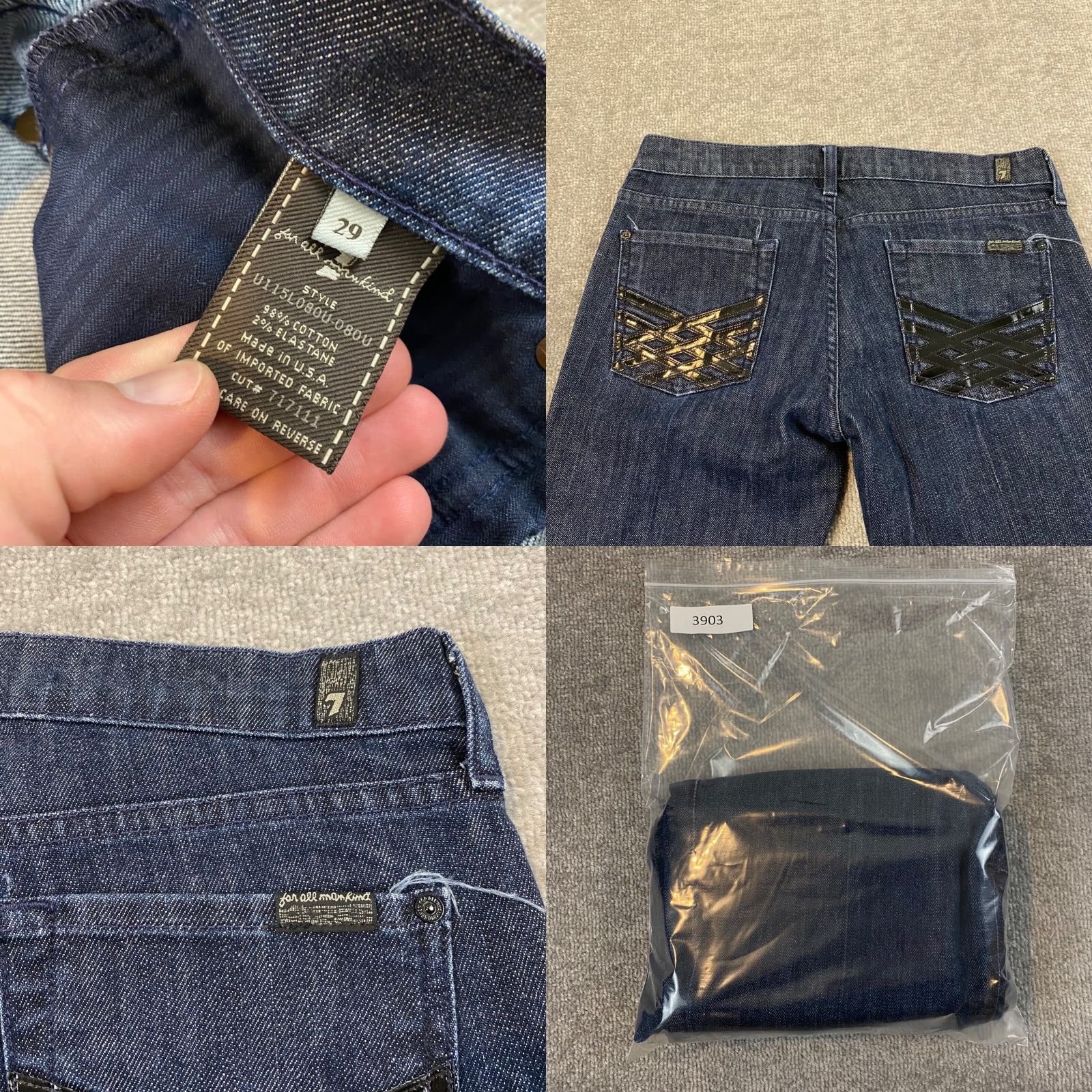 7 For All Mankind 7 For All Mankind Dojo Jeans Womens Flared Jeans 29 Blue Denim 7 For All Mankind Dojo Flared Jeans Womens Sz 29 Mid Rise Stretch Denim (31x32) Size 29" - 8 Thumbnail