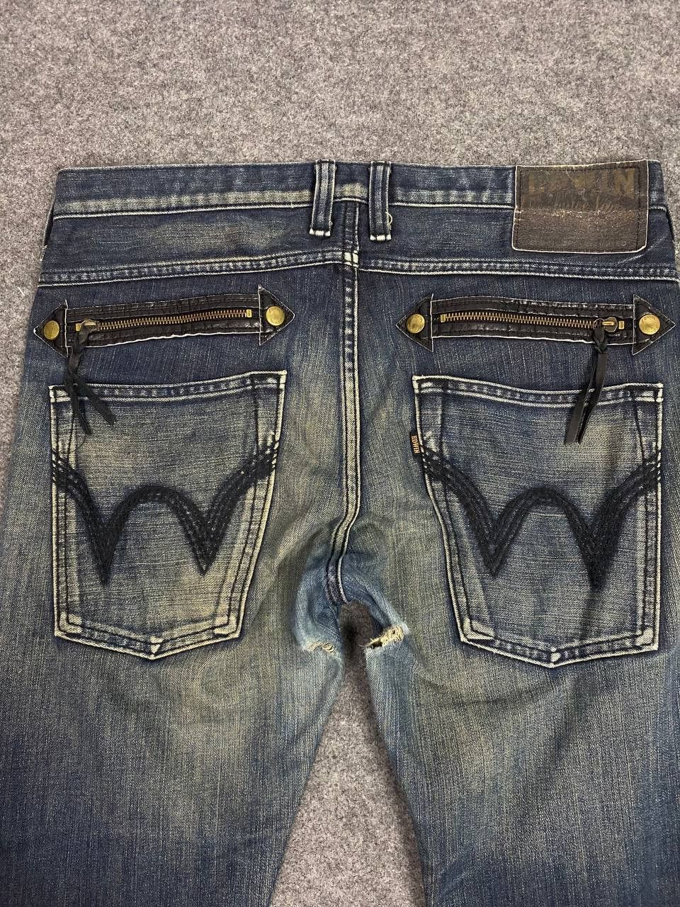 Edwin vintage edwin exclusive distressed denim nice rusty design Size US 36 / EU 52 - 3 Thumbnail