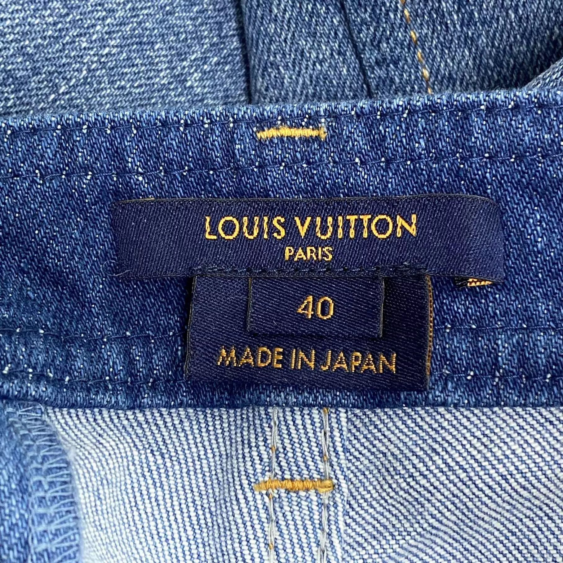Louis Vuitton LV colorblocked Monogram leather patch denim jeans Size 28" / US 6 / IT 42 - 8 Thumbnail